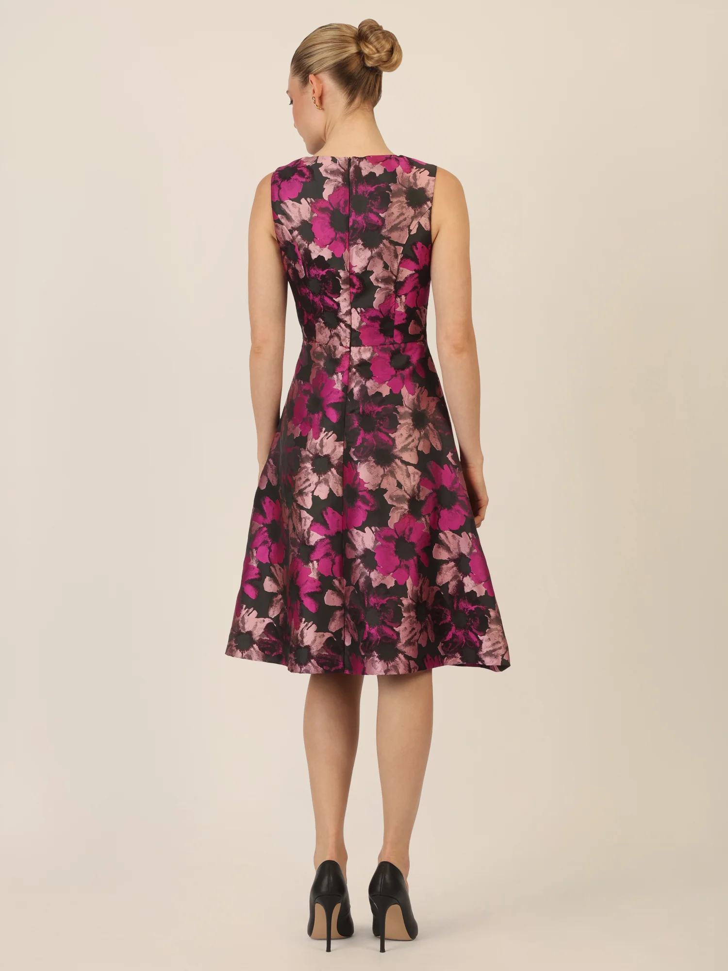 APART Jacquardkleid mit floralem Muster | schwarz-multicolor - Image 2