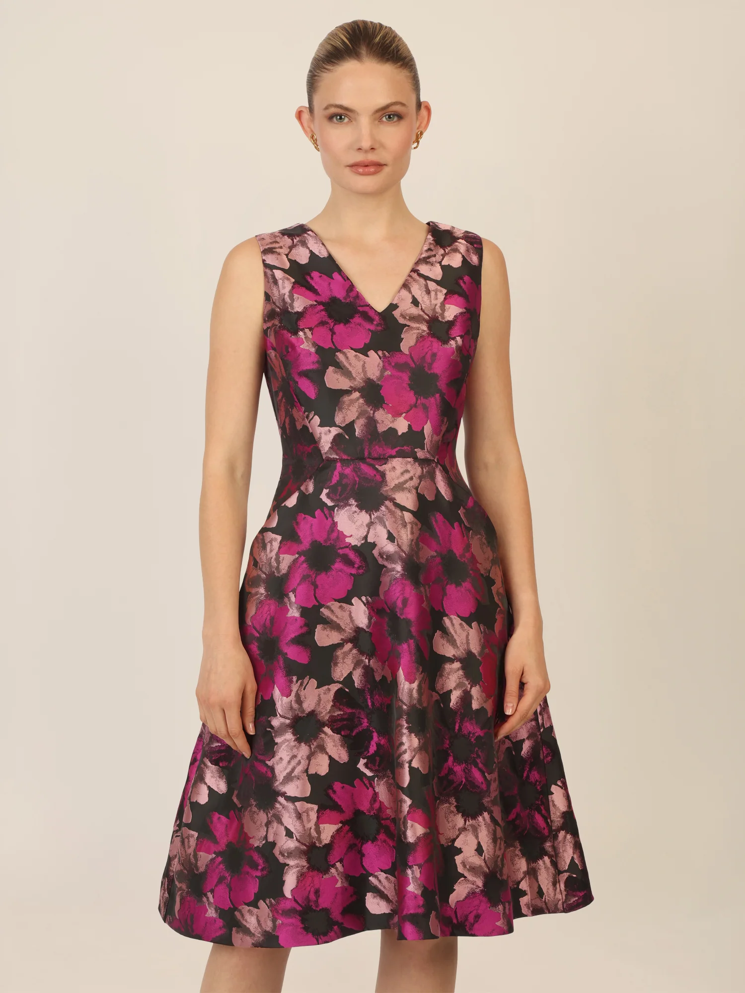 APART Jacquardkleid mit floralem Muster | schwarz-multicolor - Image 4