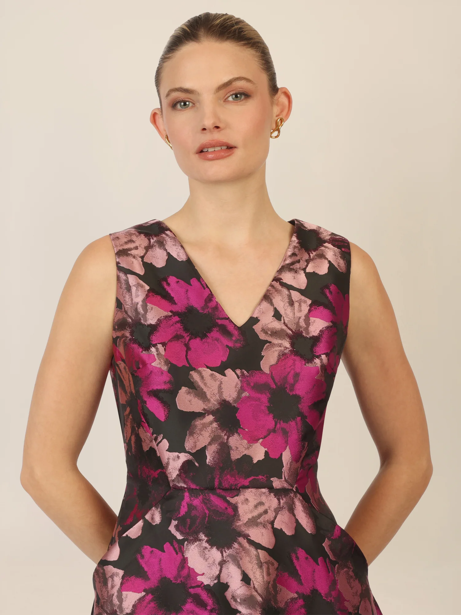 APART Jacquardkleid mit floralem Muster | schwarz-multicolor - Image 5