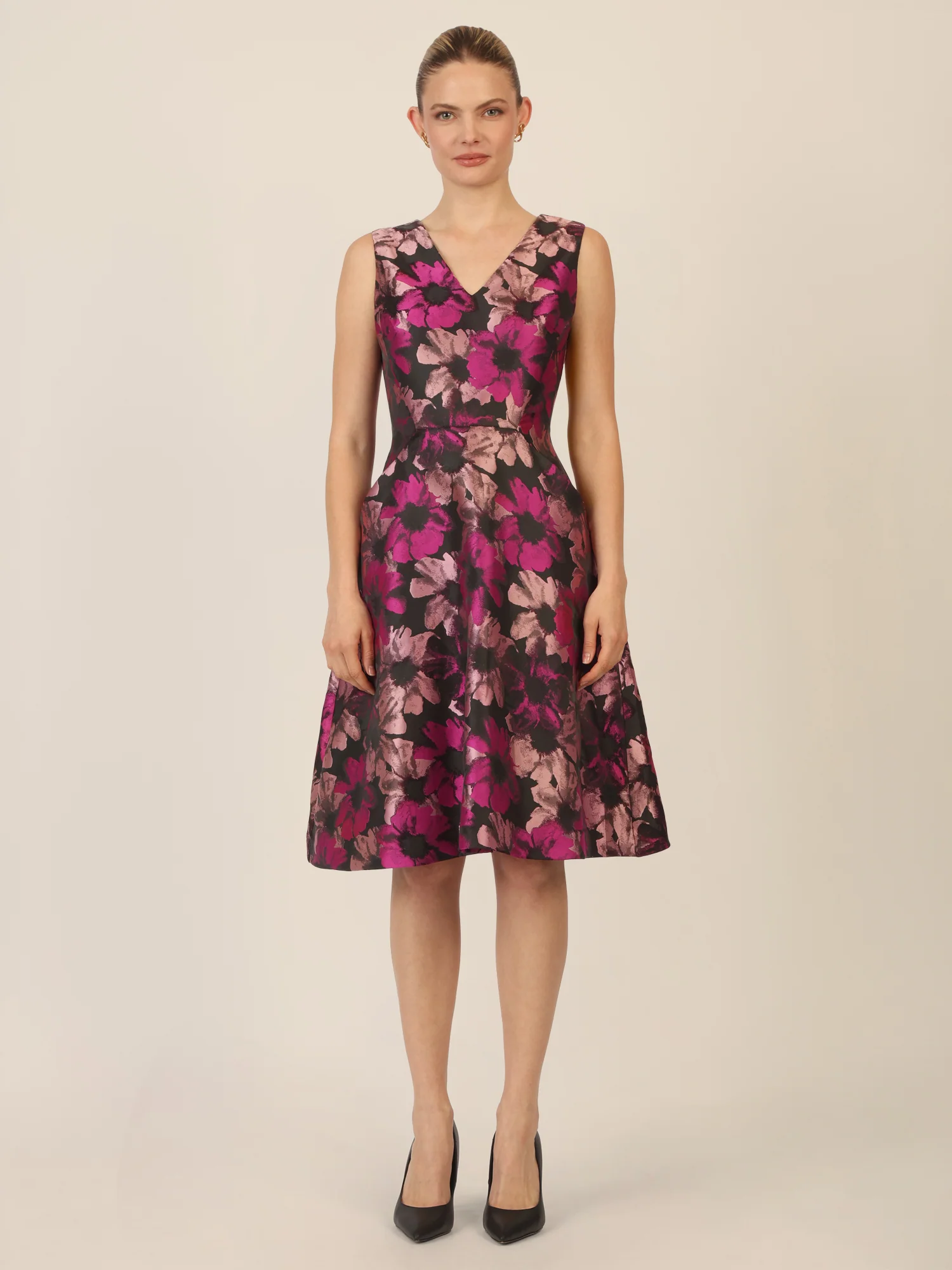 APART Jacquardkleid mit floralem Muster | schwarz-multicolor - Image 6