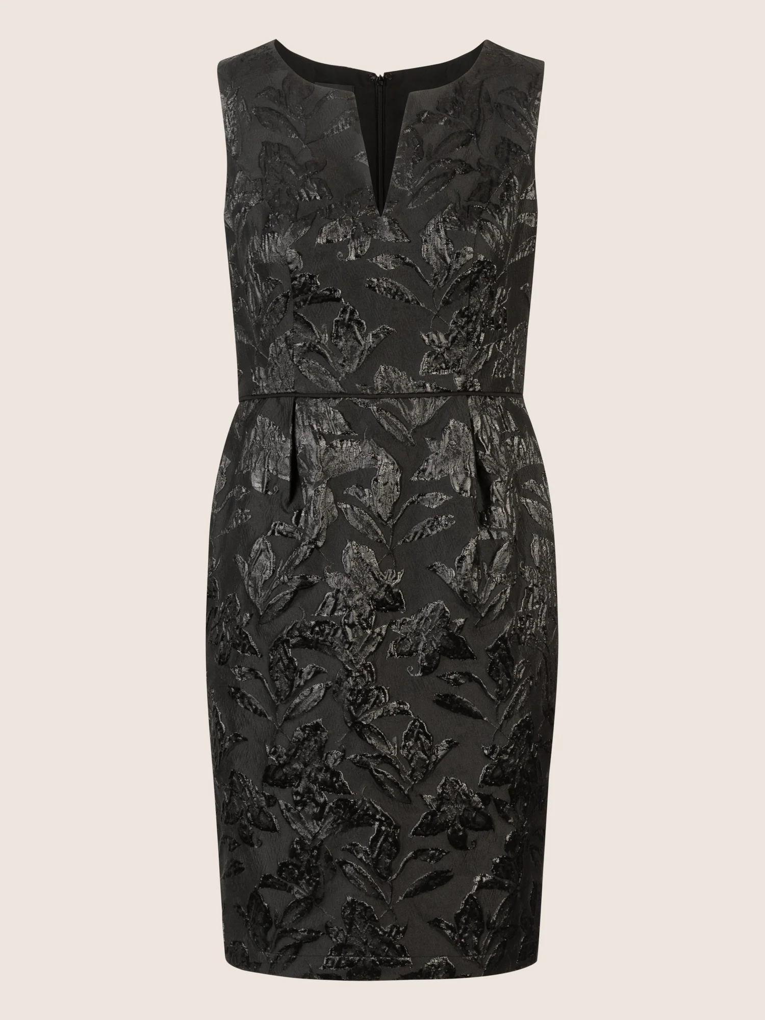 APART Jacquardkleid mit floralen Strukturen | schwarz - Image 4