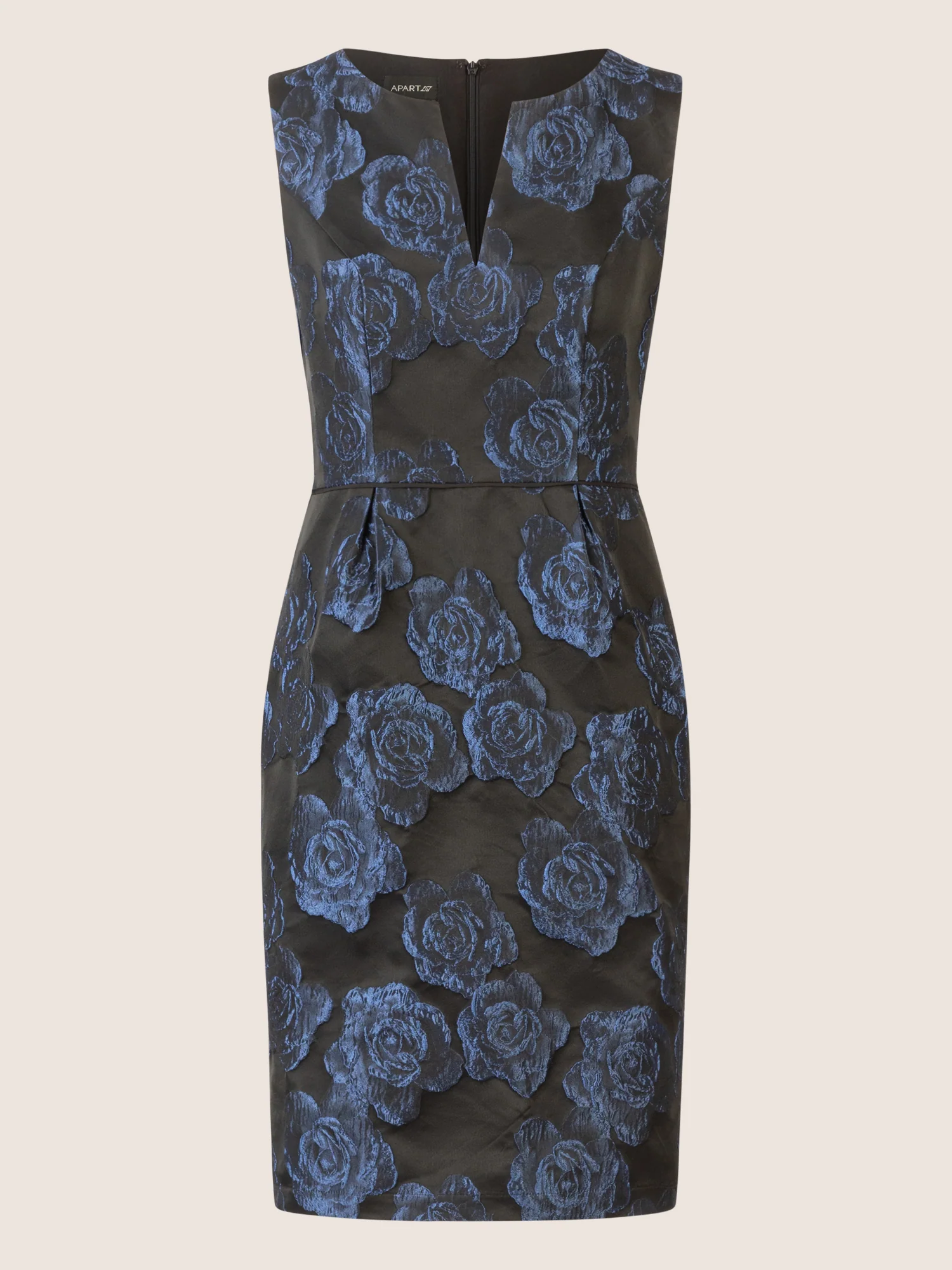 APART Jacquardkleid mit floralen Strukturen | schwarz-nachtblau - Image 4