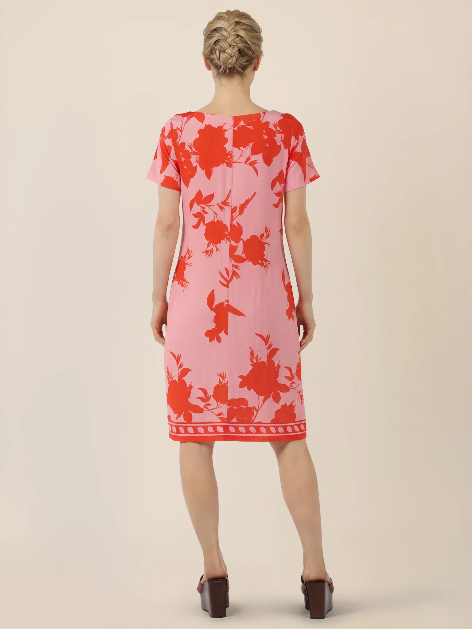 APART Jerseykleid mit floralen Kontrasten | pink-orange - Image 2