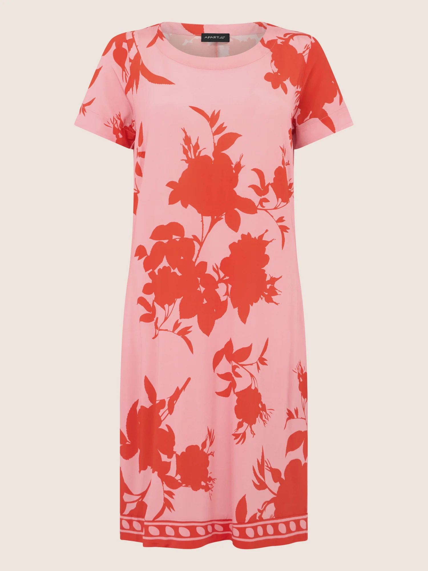 APART Jerseykleid mit floralen Kontrasten | pink-orange - Image 3