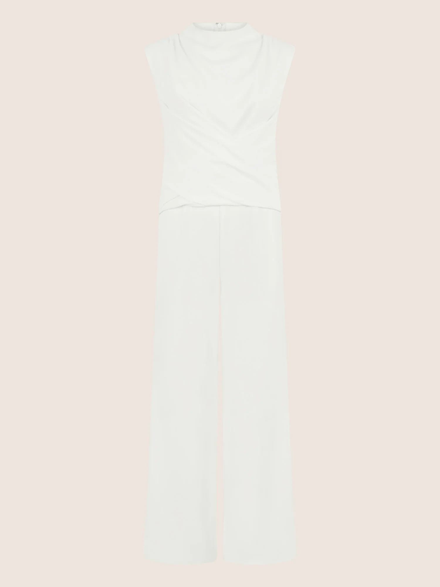 APART Jumpsuit mit Wickeleffekt und weitem Bein | creme - Image 3