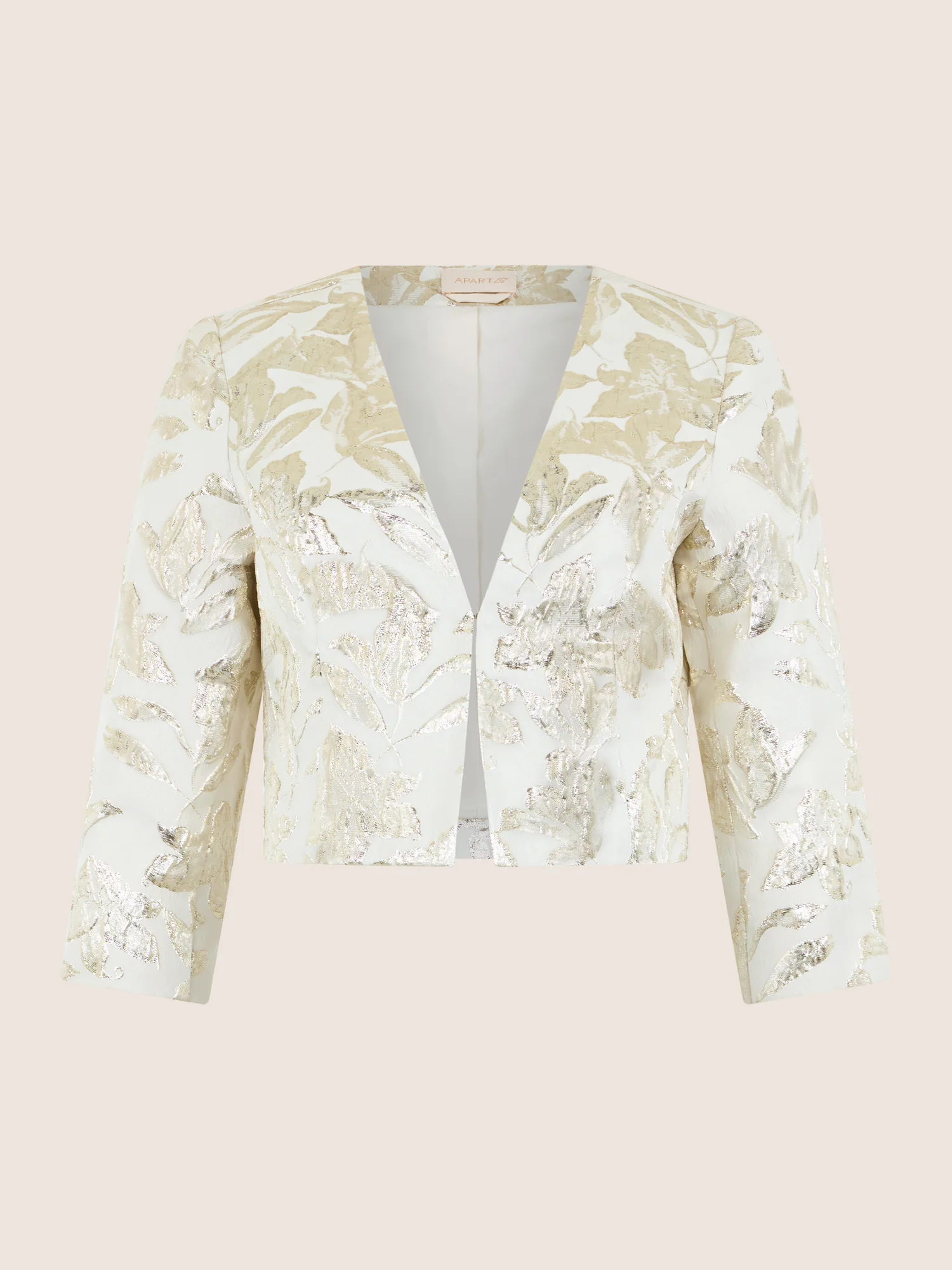 APART Kastenblazer mit Glanzmuster | creme-gold - Image 4