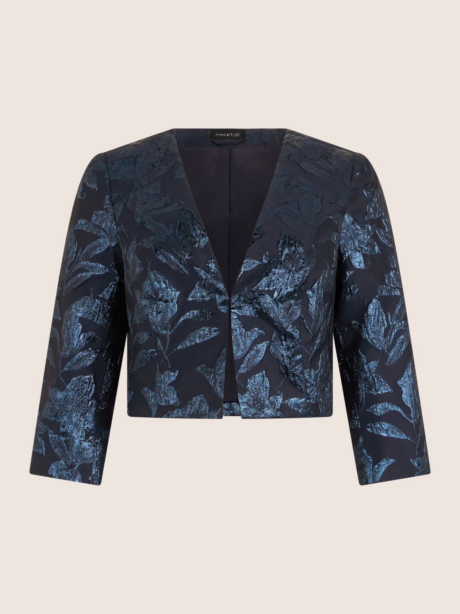 APART Kastenblazer mit Glanzmuster | nachtblau-metallic - Image 4