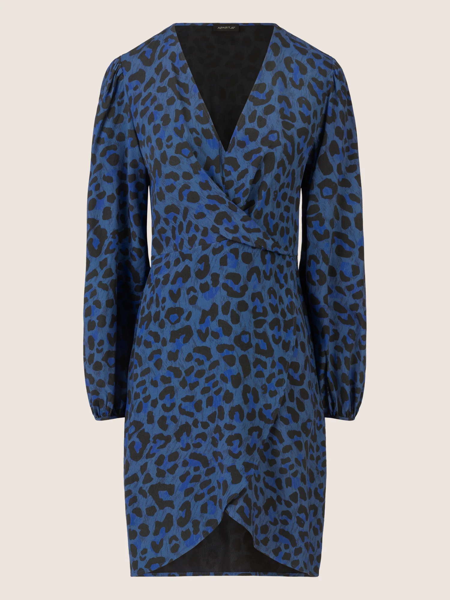 APART Kleid mit Animal-Print und Ballonärmeln | mittelblau-multicolor - Image 3