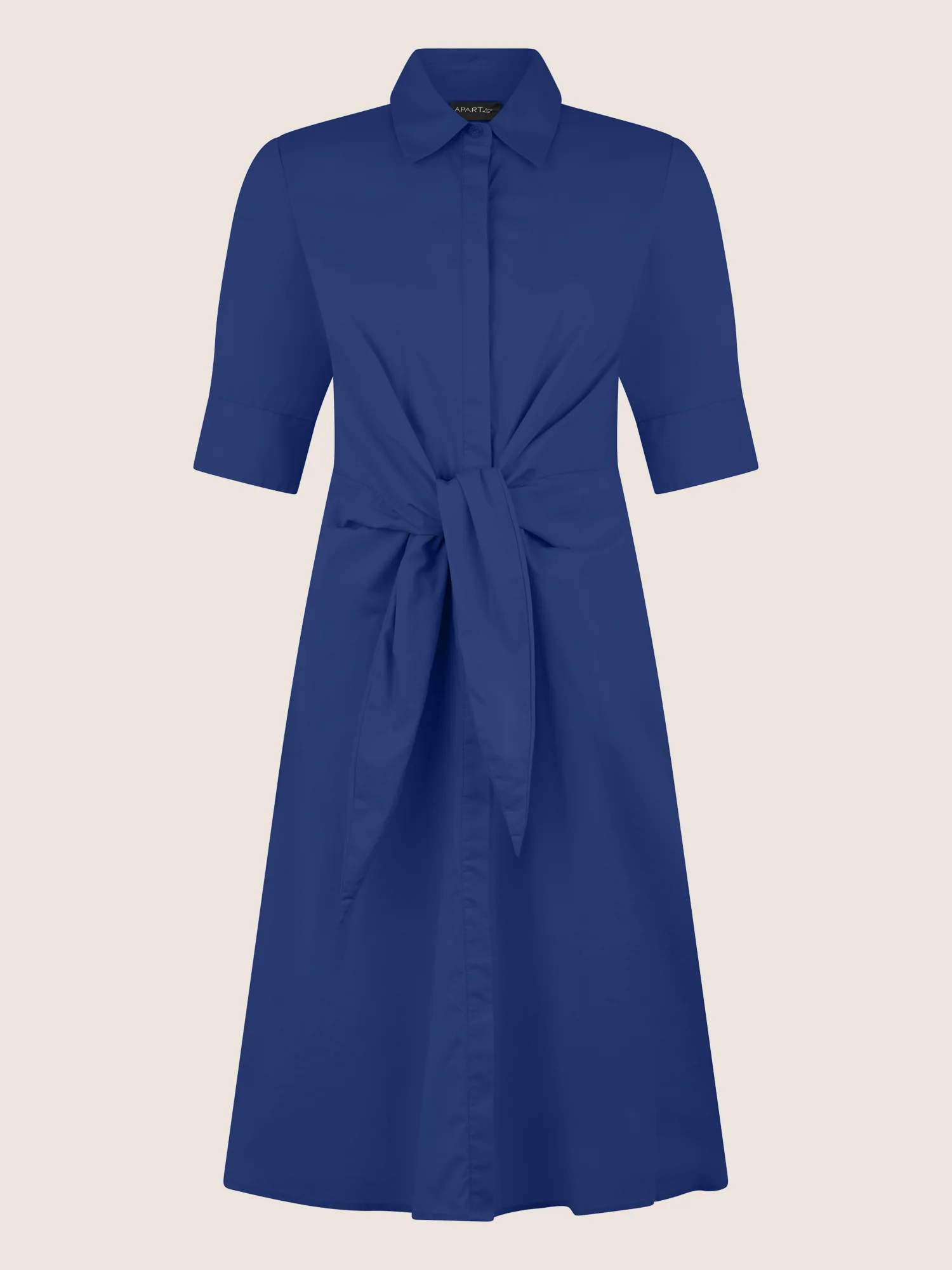 APART Kleid mit Bindegürtel und Hemdblusenkragen | royalblau - Image 3