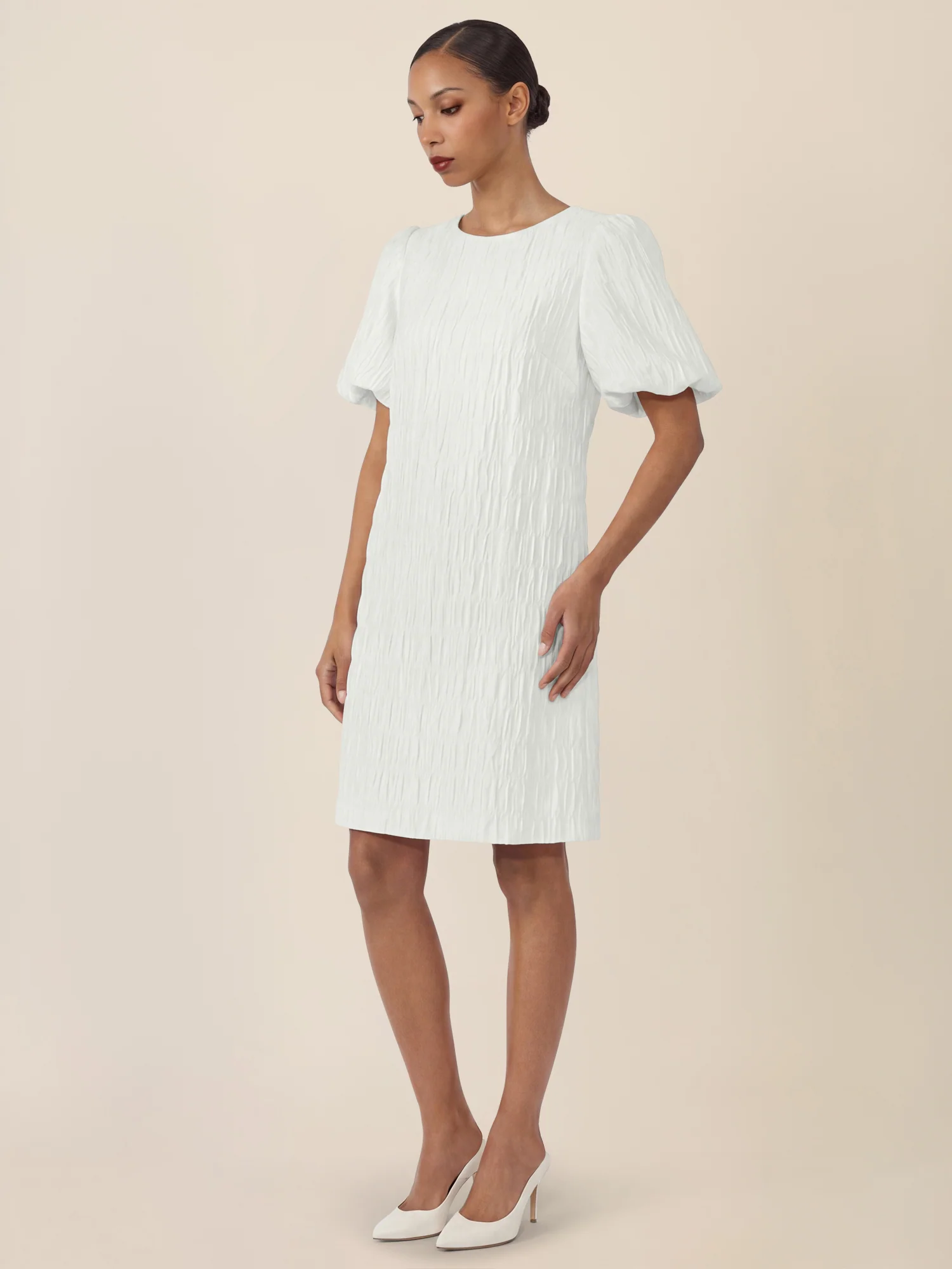 APART Kleid mit edler Crinkle-Struktur | creme - Image 5