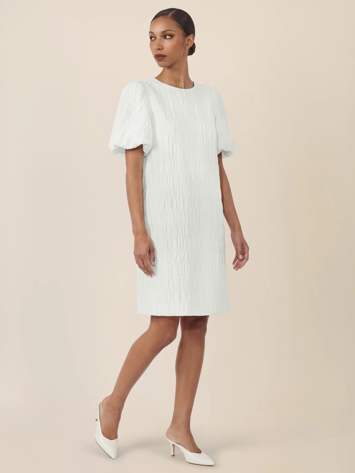 APART Kleid mit edler Crinkle-Struktur | creme - Image 6