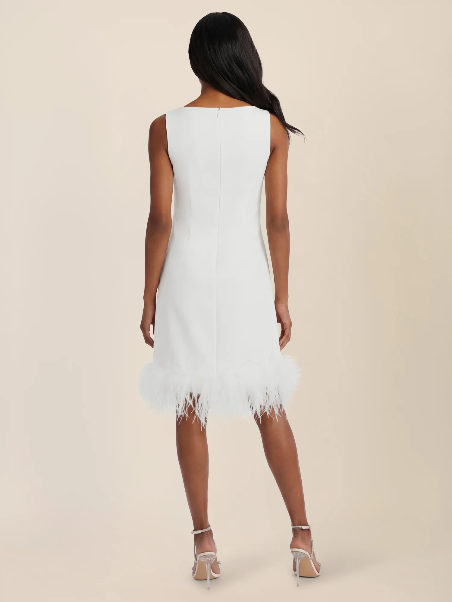 APART Kleid mit Federsaum | creme - Image 2