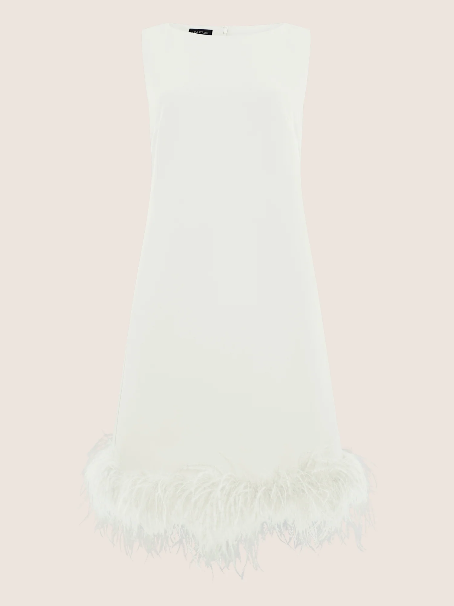 APART Kleid mit Federsaum | creme - Image 3