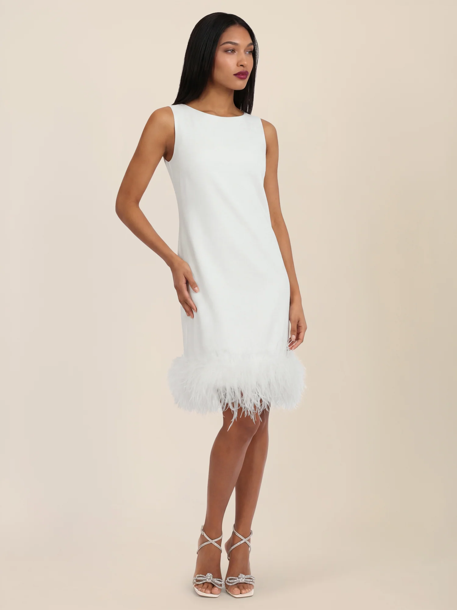 APART Kleid mit Federsaum | creme - Image 5