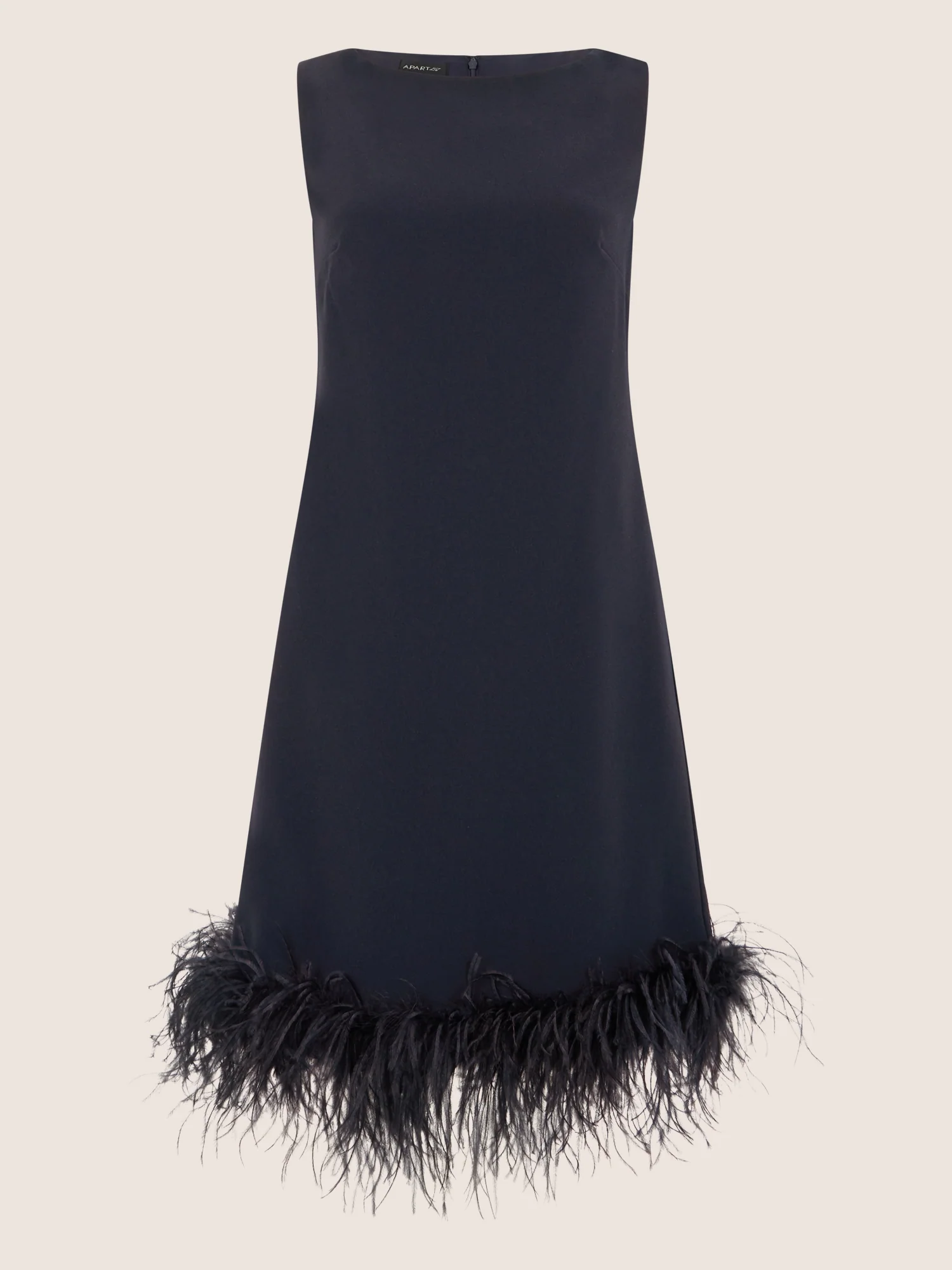 APART Kleid mit Federsaum | nachtblau - Image 3