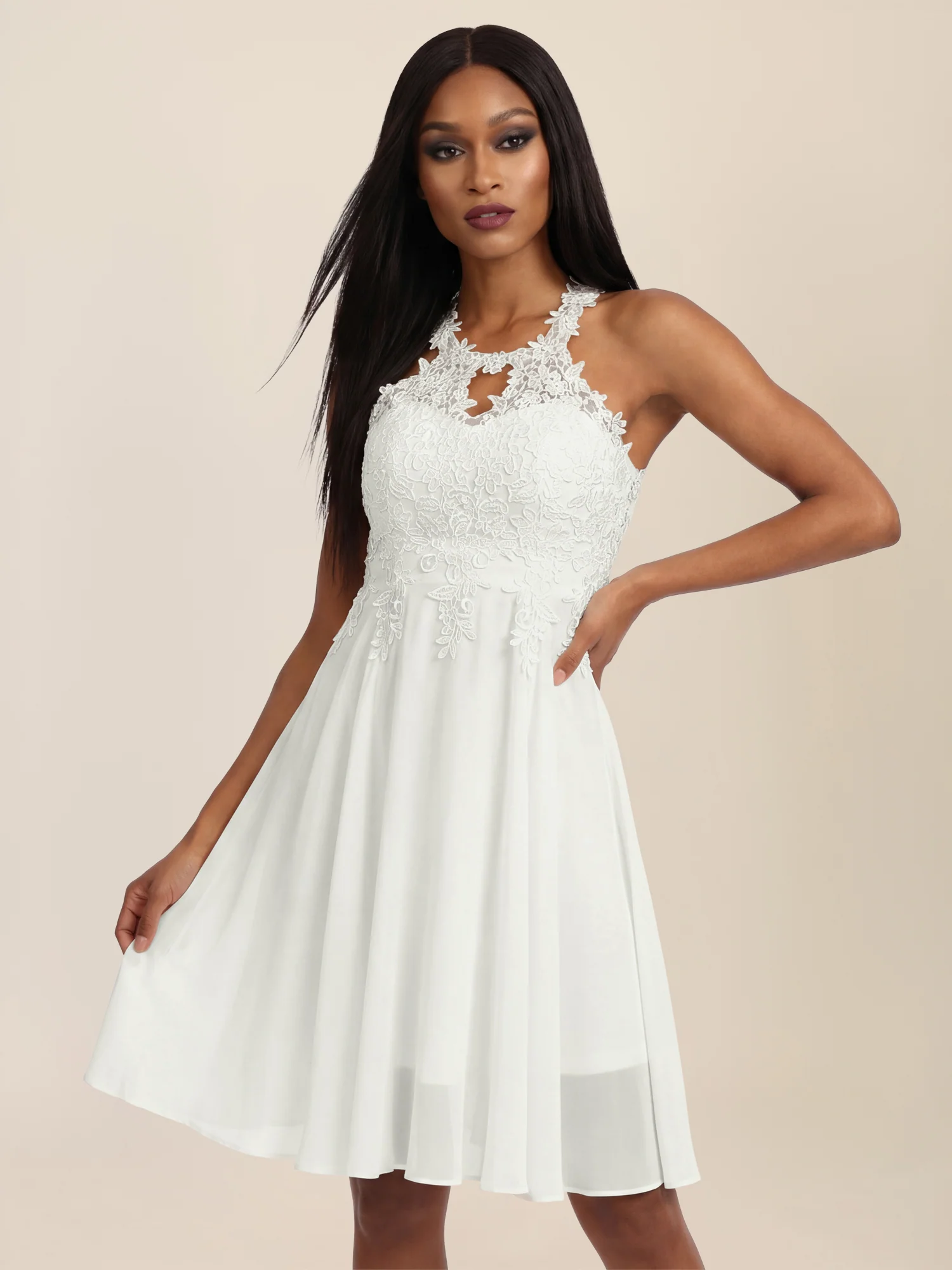 APART Kleid mit floraler Spitzenpracht | creme - Image 4