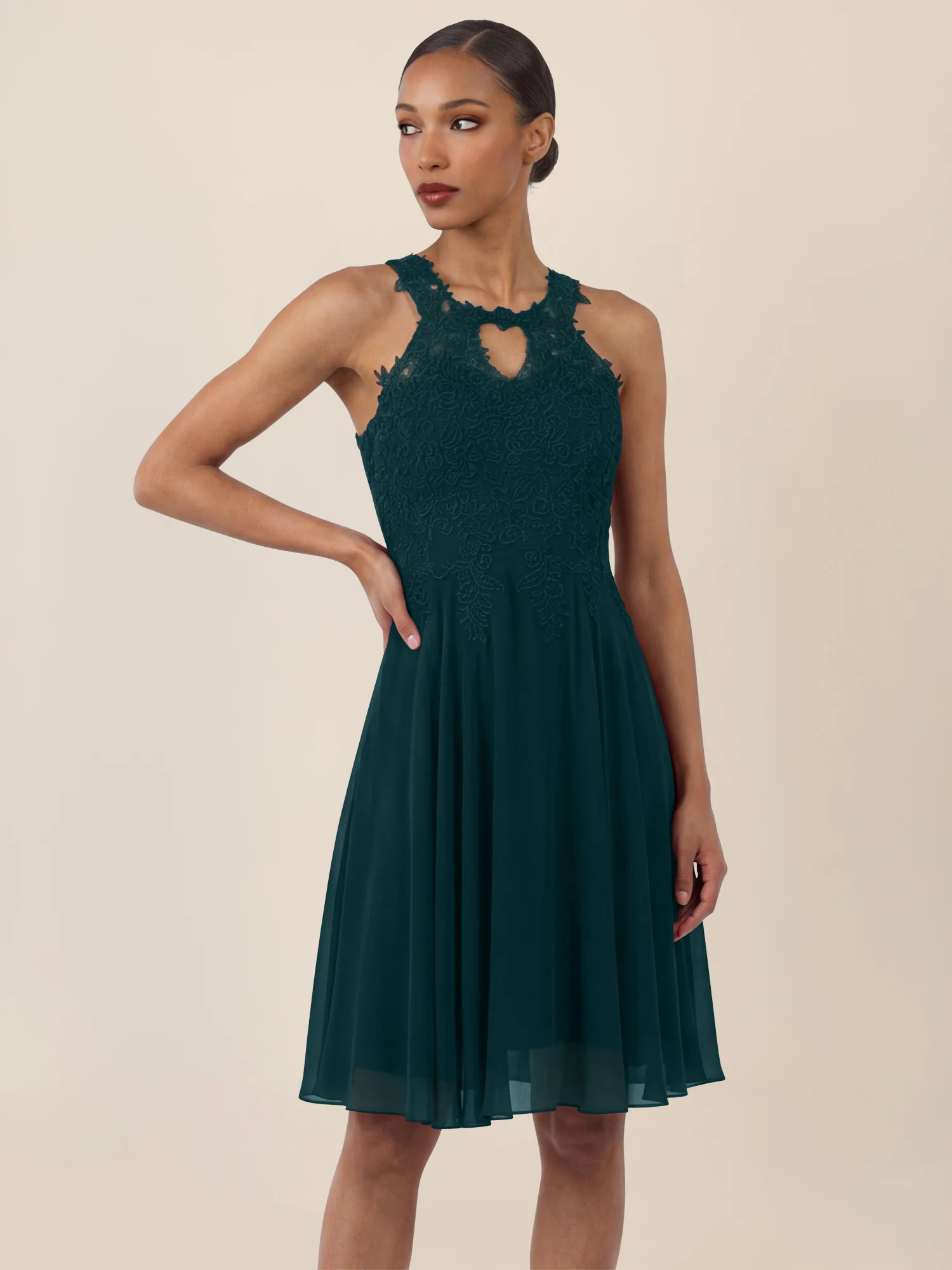 APART Kleid mit floraler Spitzenpracht | emerald - Image 4