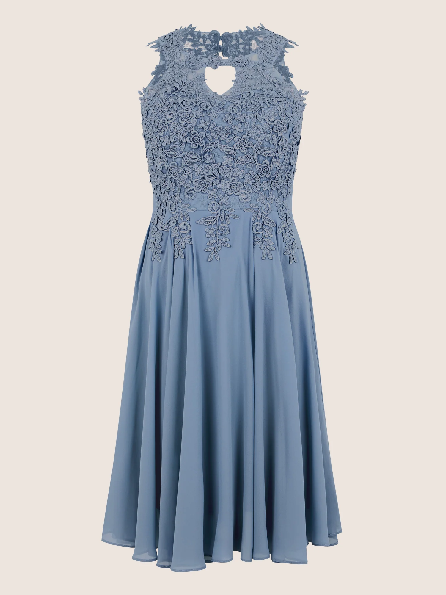 APART Kleid mit floraler Spitzenpracht | rauchblau - Image 3