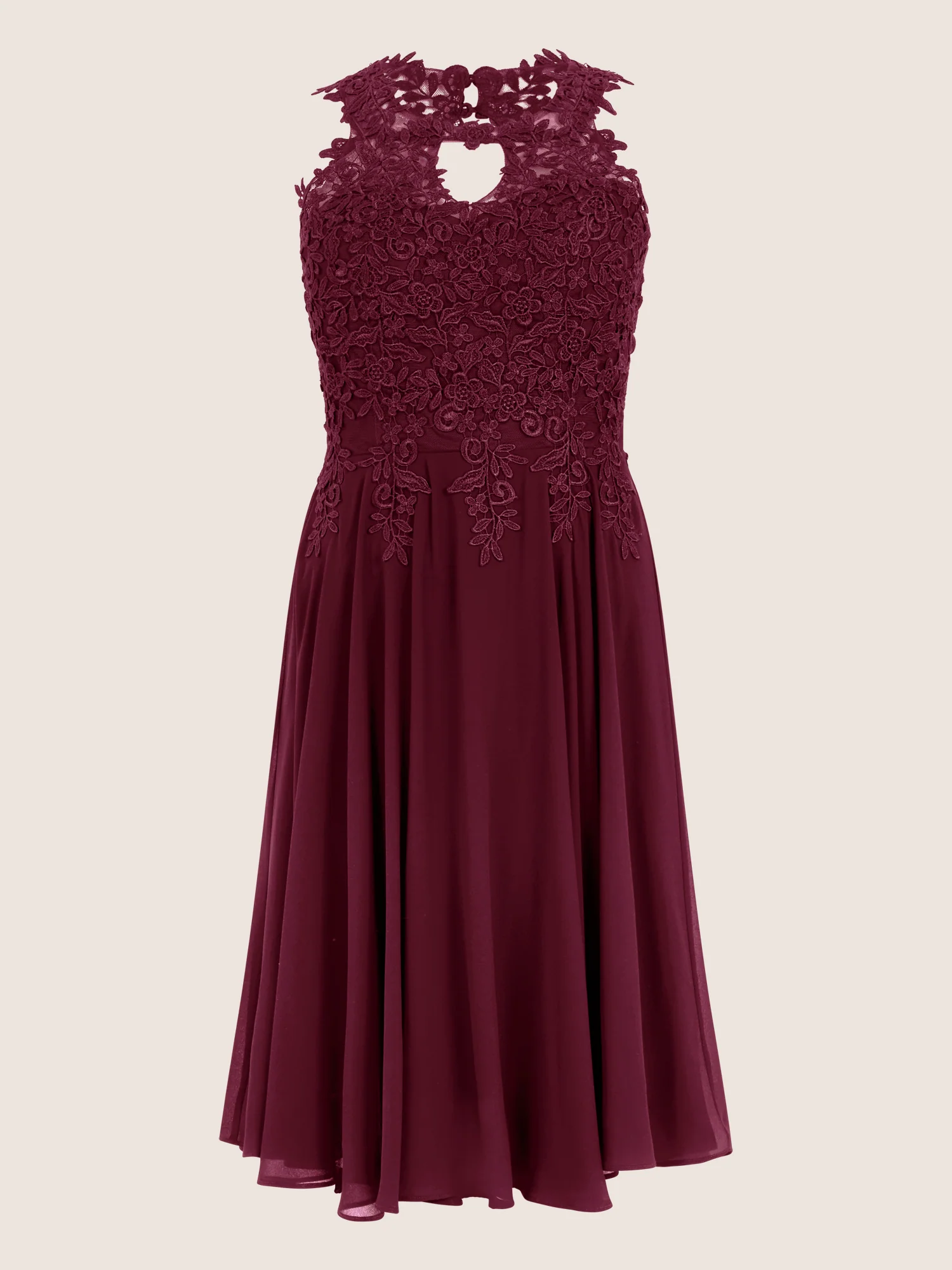 APART Kleid mit floraler Spitzenpracht | weinrot - Image 3