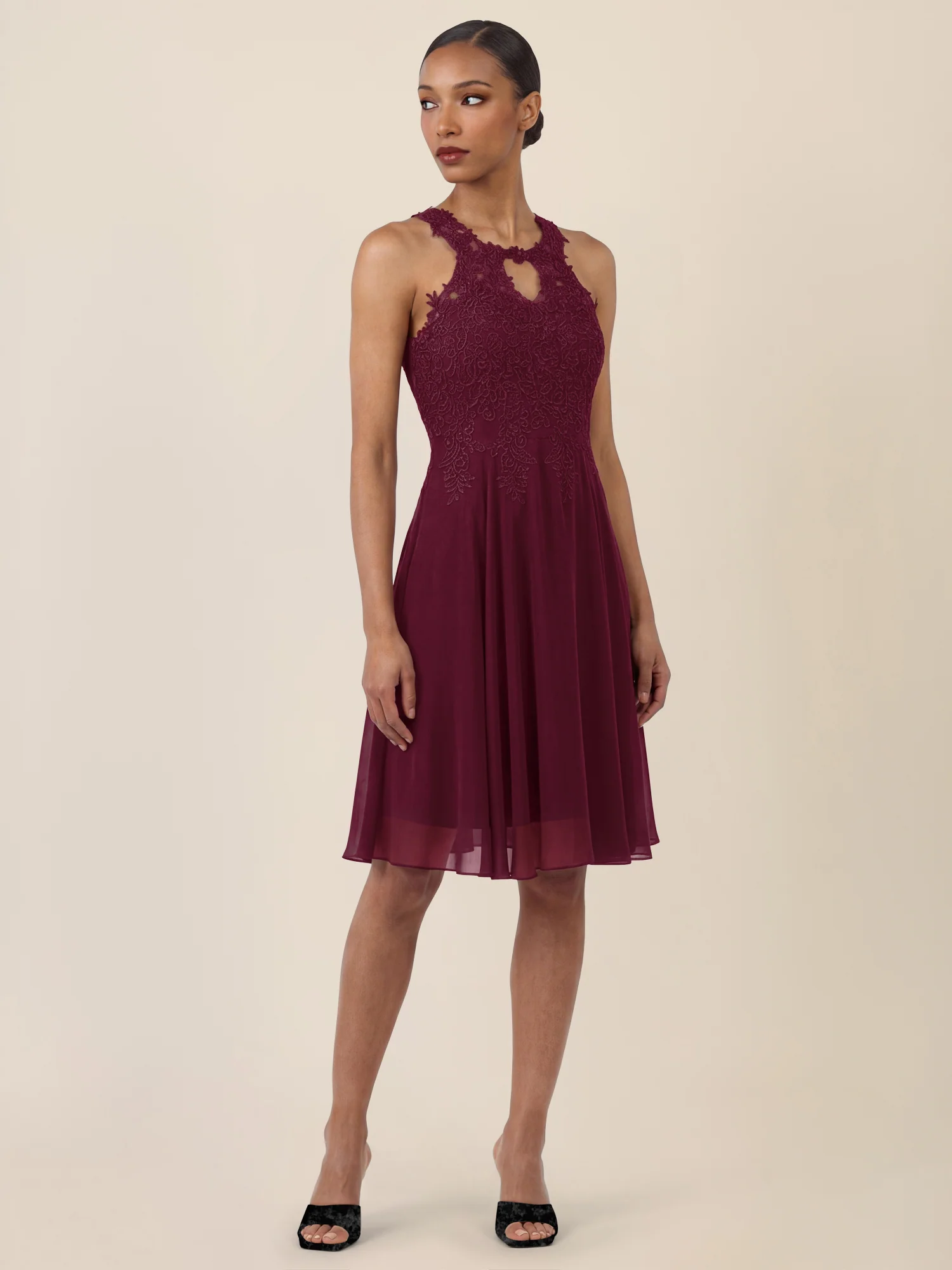 APART Kleid mit floraler Spitzenpracht | weinrot - Image 6