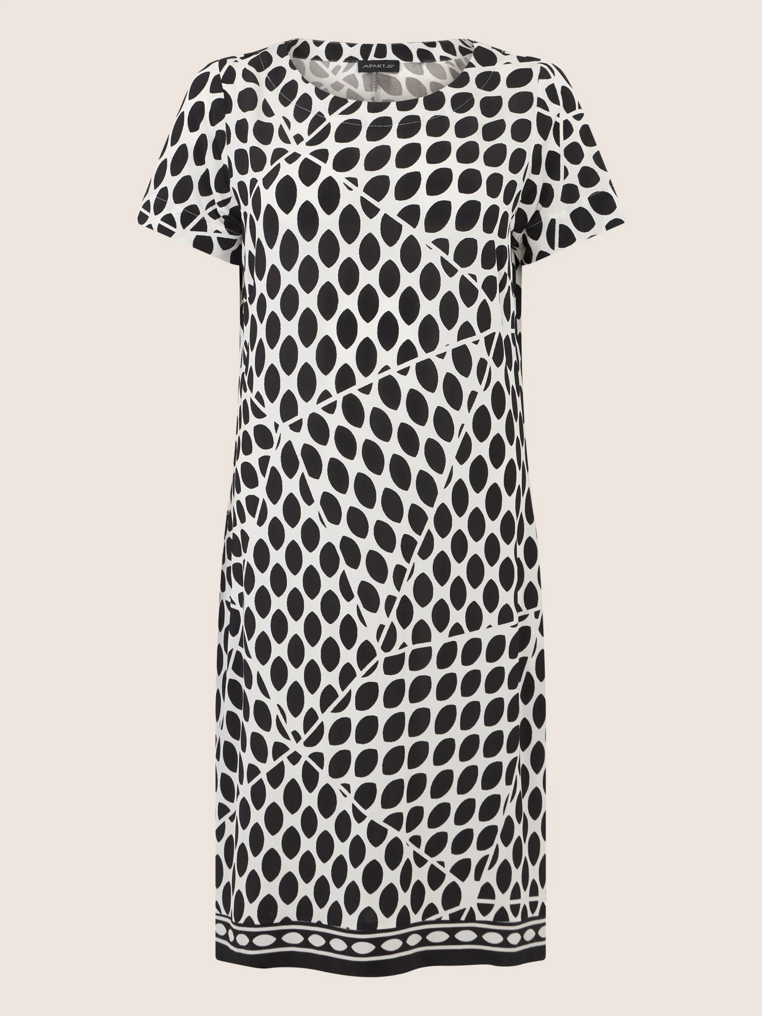 APART Kleid mit Grafikprint und Rundhalsausschnitt | schwarz-creme - Image 3
