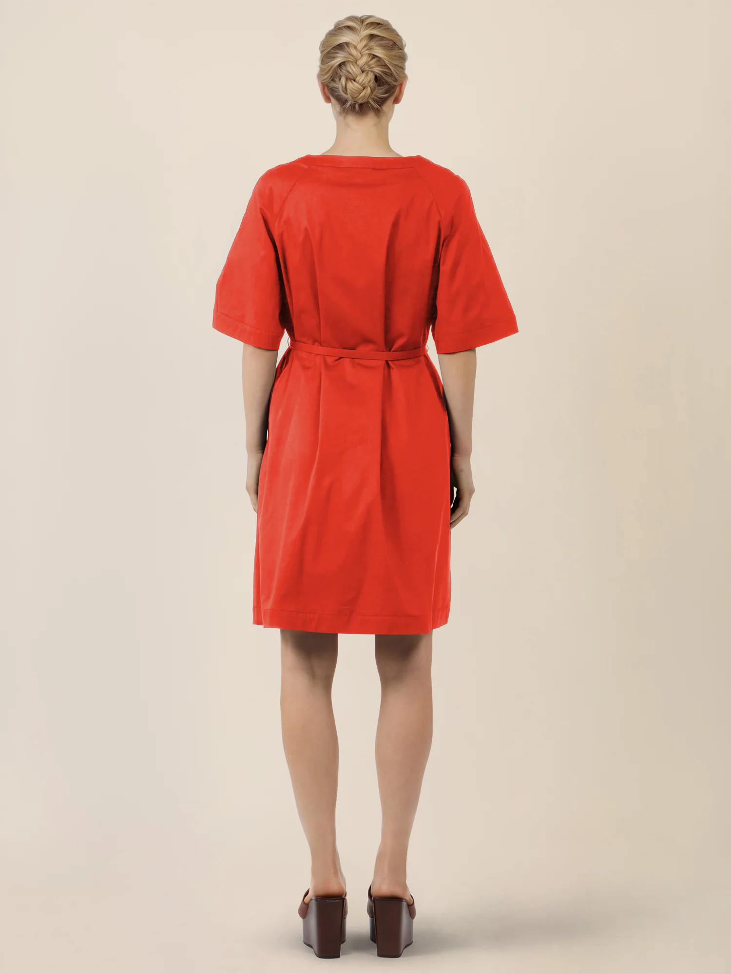 APART Kleid mit Gürtel und Raglanärmeln | orange - Image 2