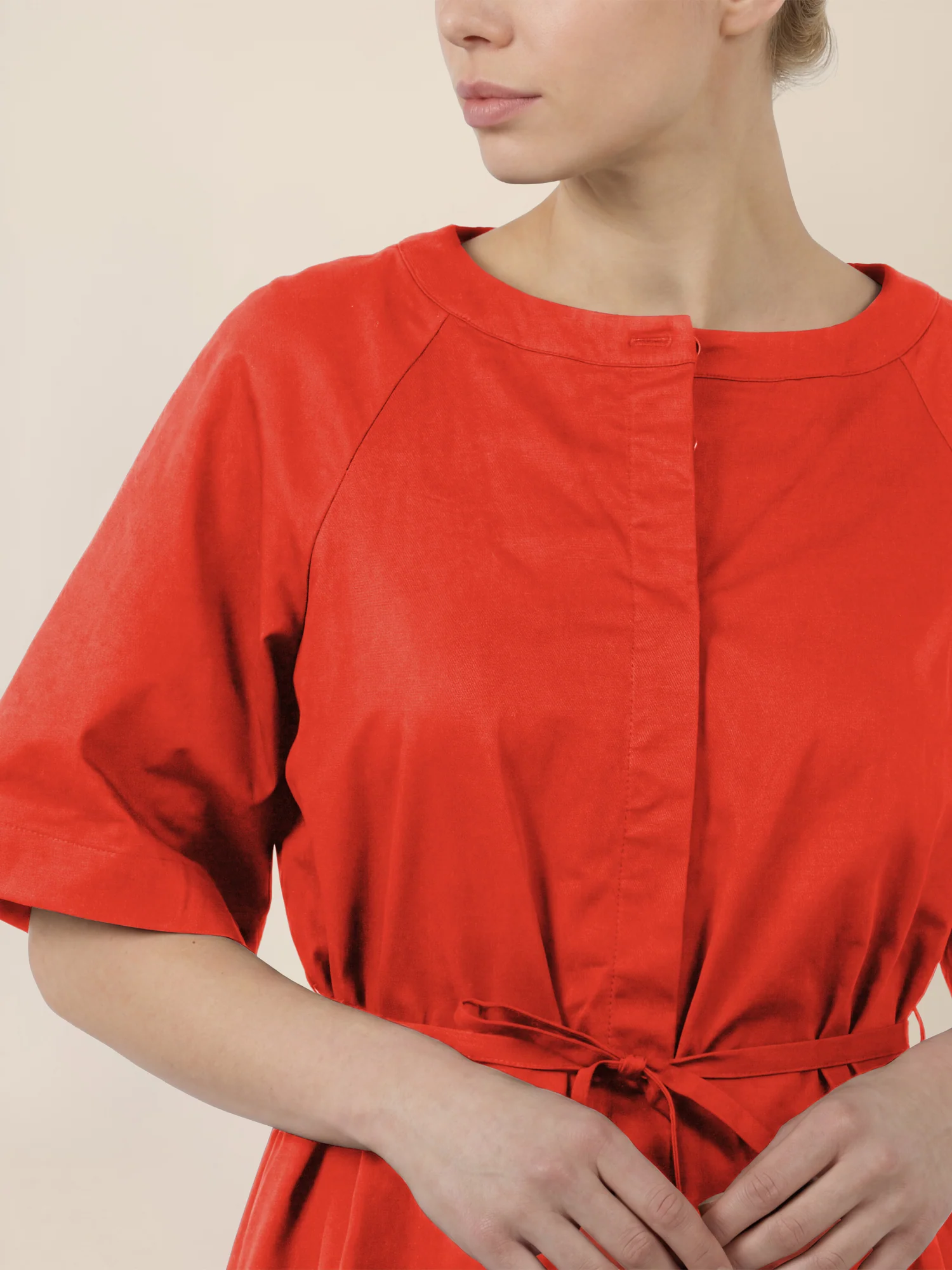 APART Kleid mit Gürtel und Raglanärmeln | orange - Image 5
