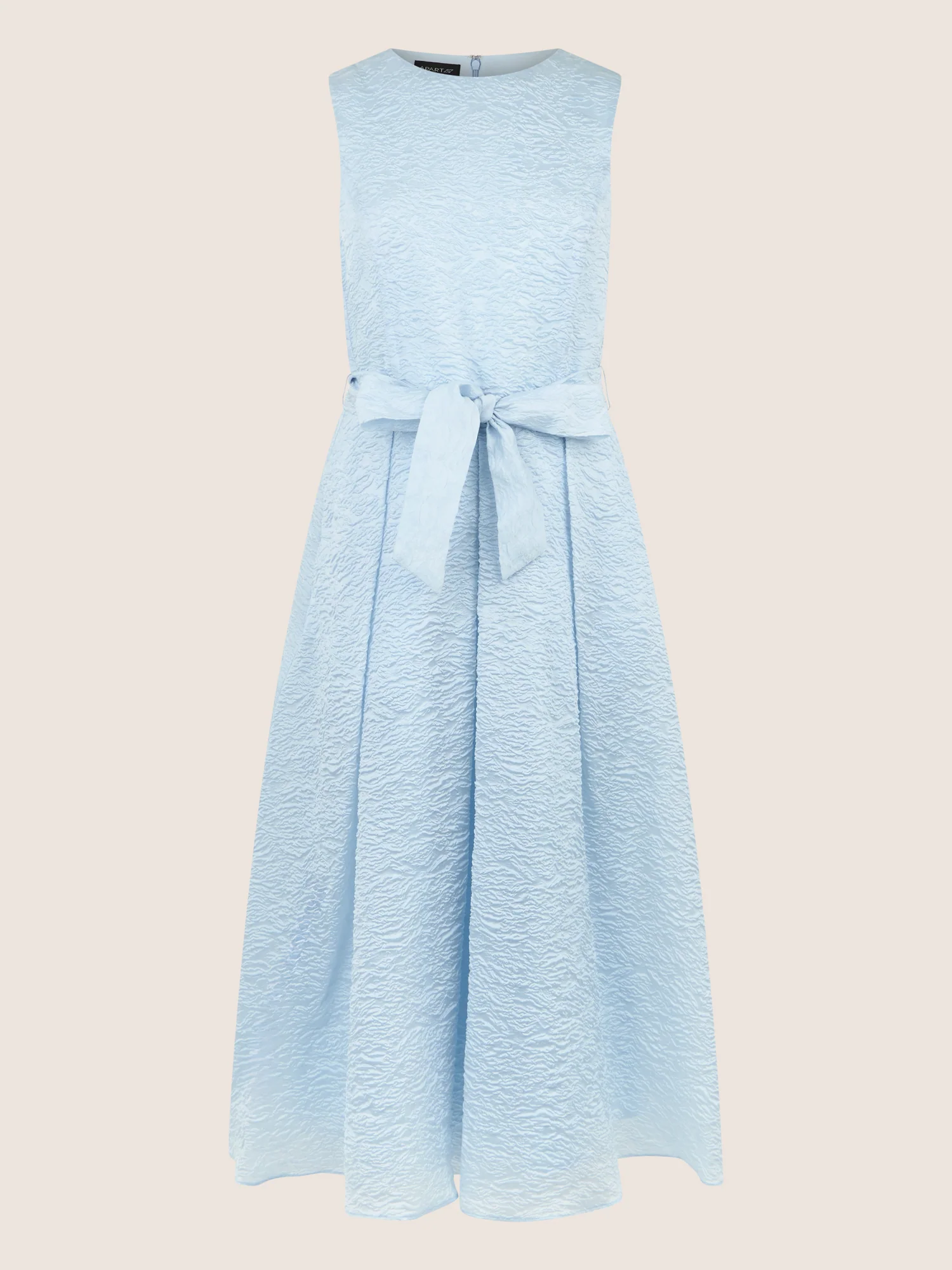 APART Kleid mit Taillenschleife und Struktur | hellblau - Image 3