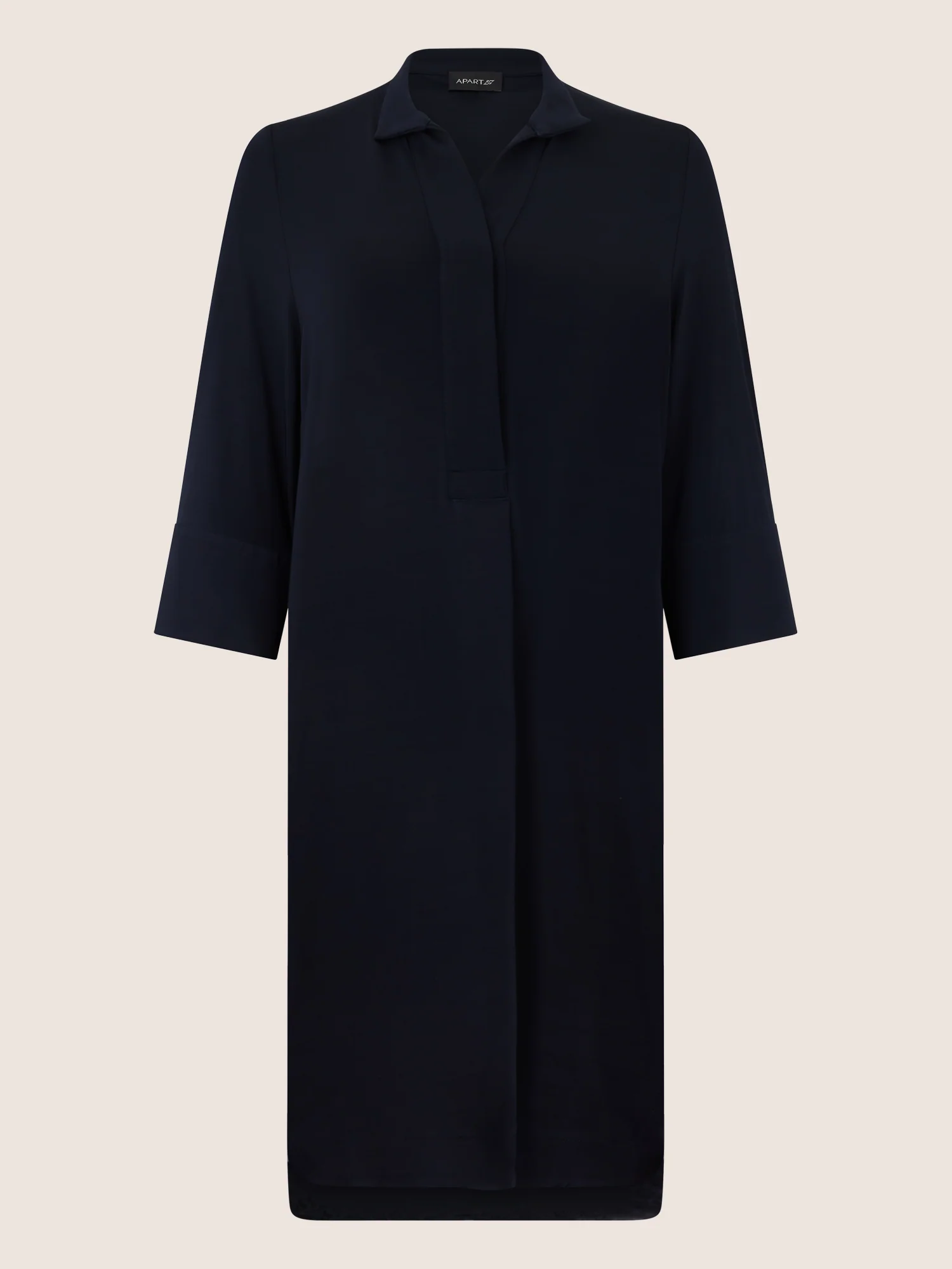 APART Kleid mit V-Ausschnitt und 3/4-Ärmeln | nachtblau - Image 3
