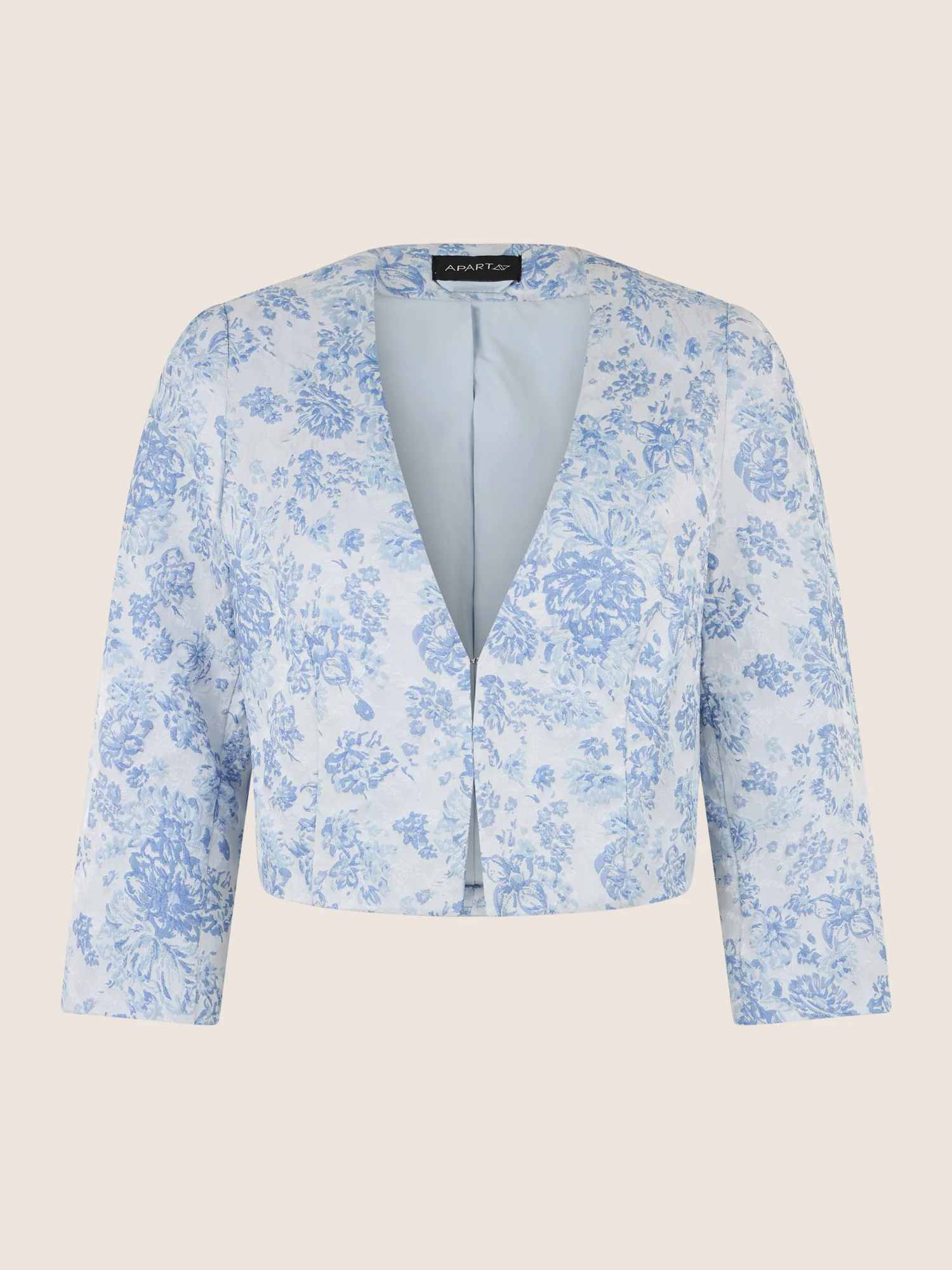 APART Kurze Jacquard-Bolero mit Blumenmuster | hellblau - Image 4