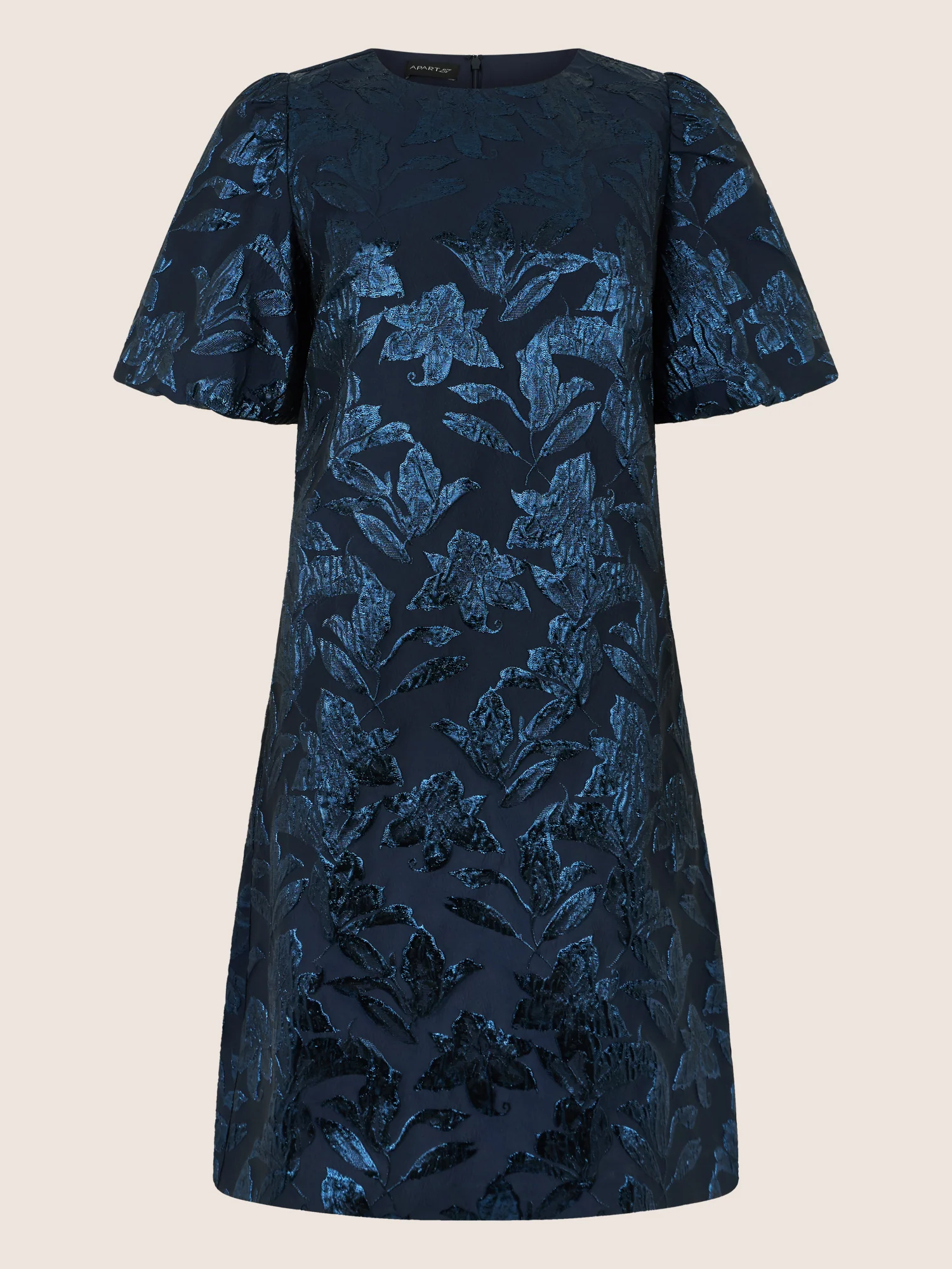 APART Kurzes Cocktailkleid mit Glanzmuster | nachtblau-metallic - Image 3