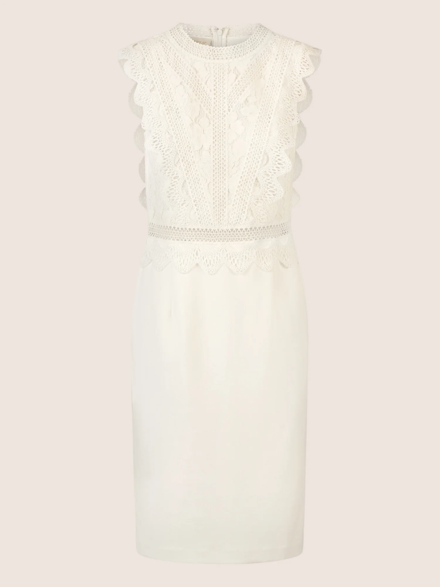 APART Kurzes Hochzeitskleid mit Häkelspitze | creme - Image 3