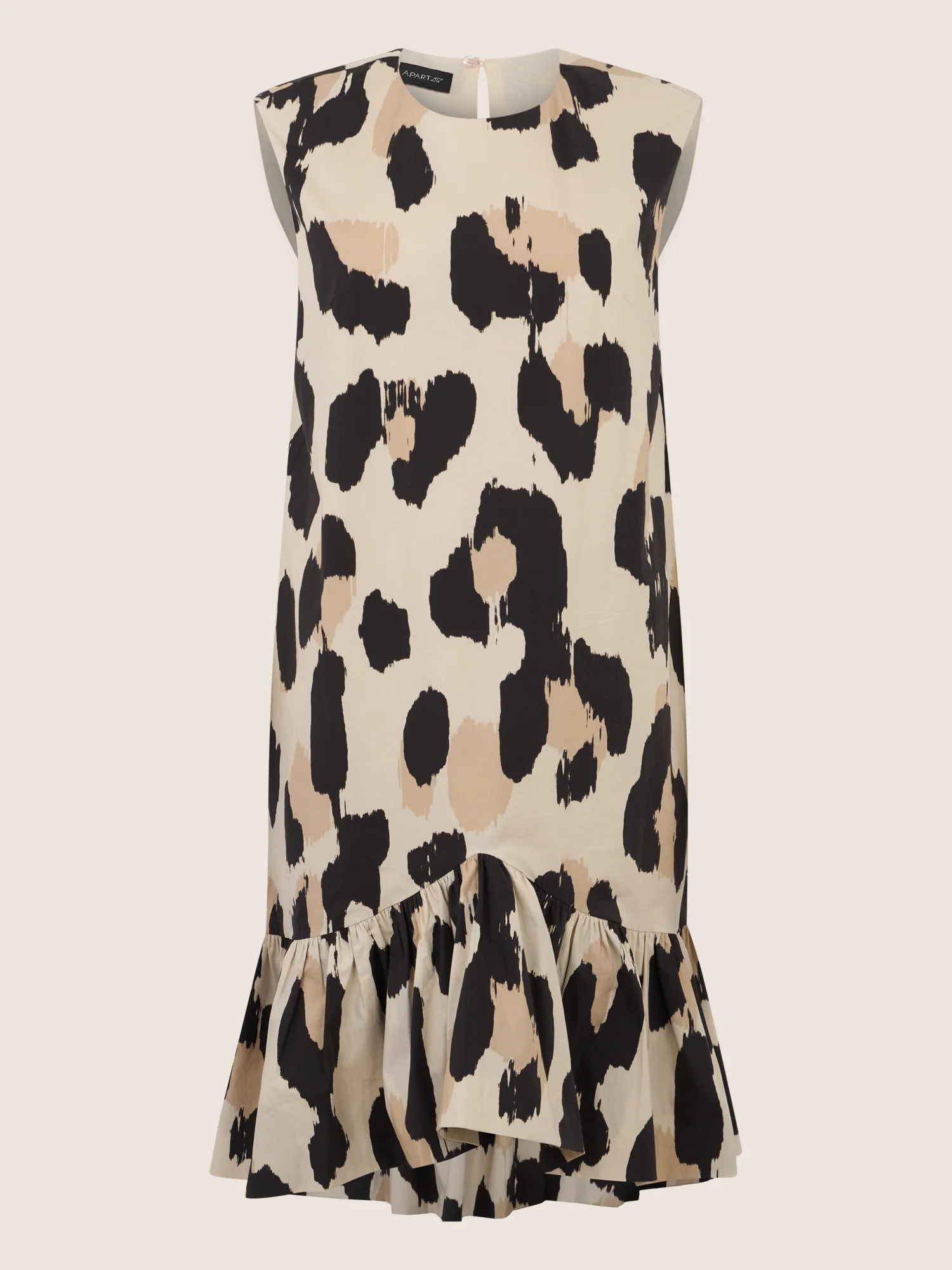 APART Kurzes Volantkleid mit Allover-Print | beige-multicolor - Image 3