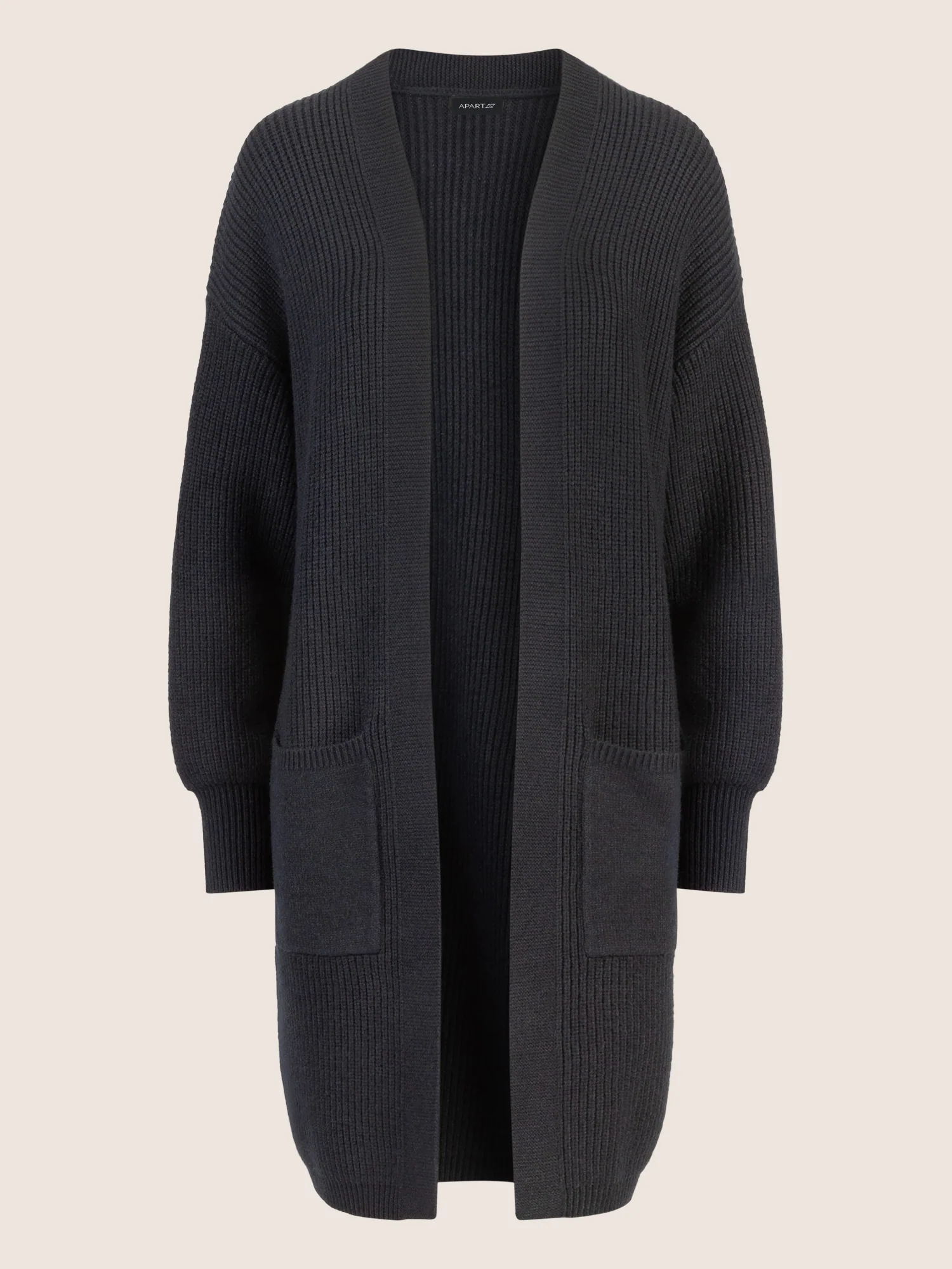 APART Lange Strickjacke mit aufgesetzten Taschen | nachtblau - Image 3