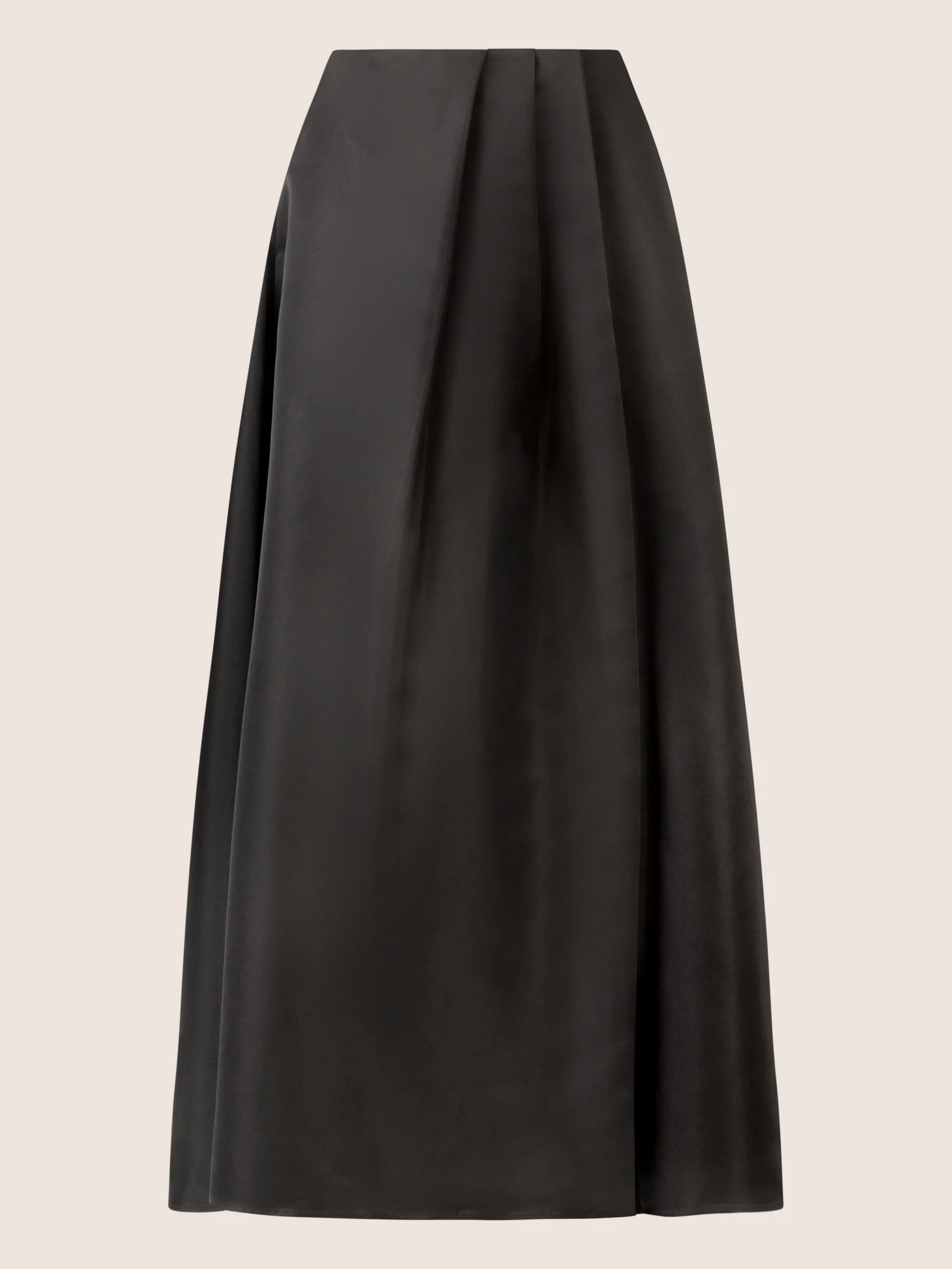 APART Langer Satinrock aus Satin mit Faltenwurf und ohne Bund | schwarz - Image 3