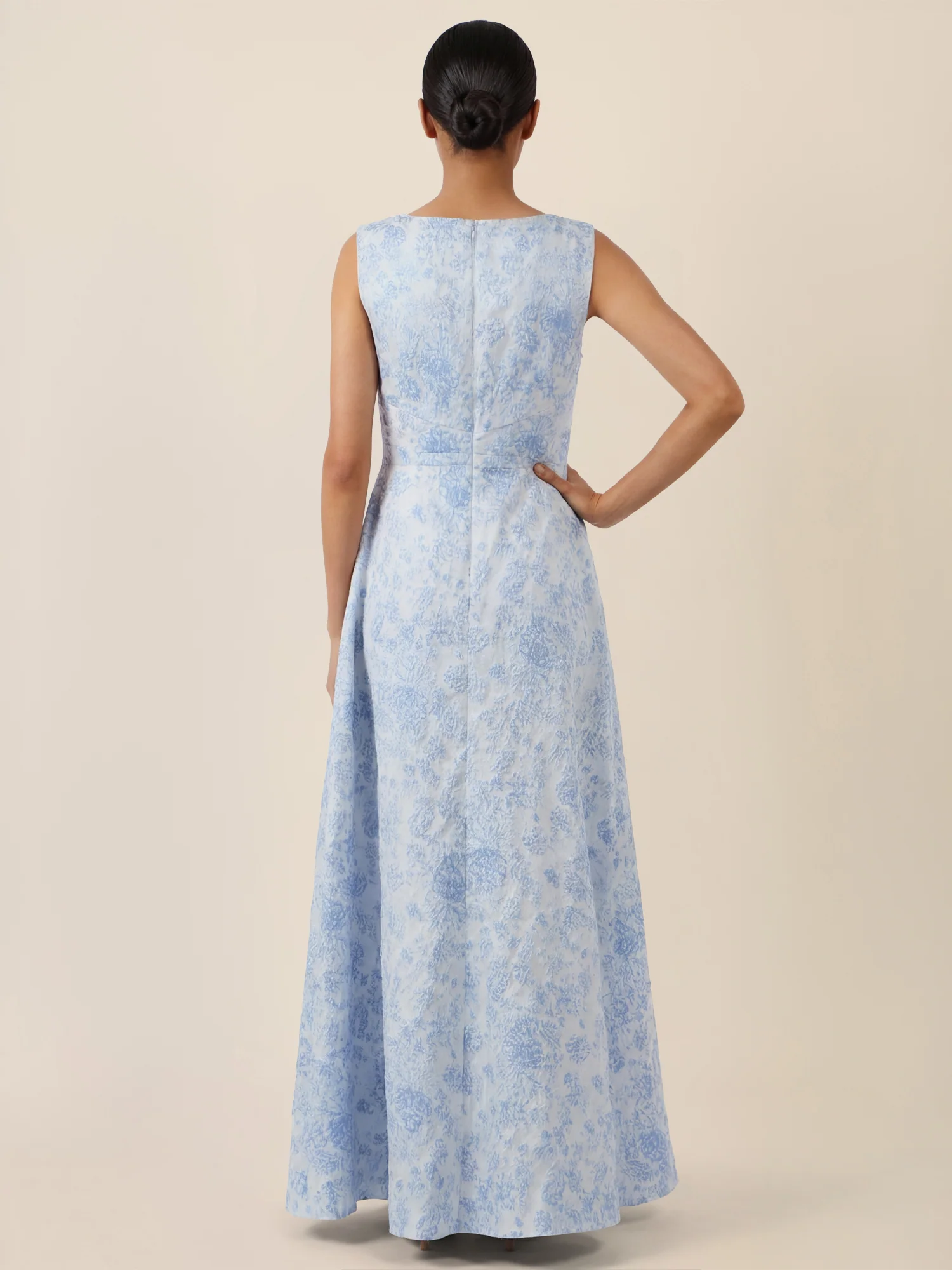 APART Langkleid mit floralem Strukturmuster | hellblau - Image 2