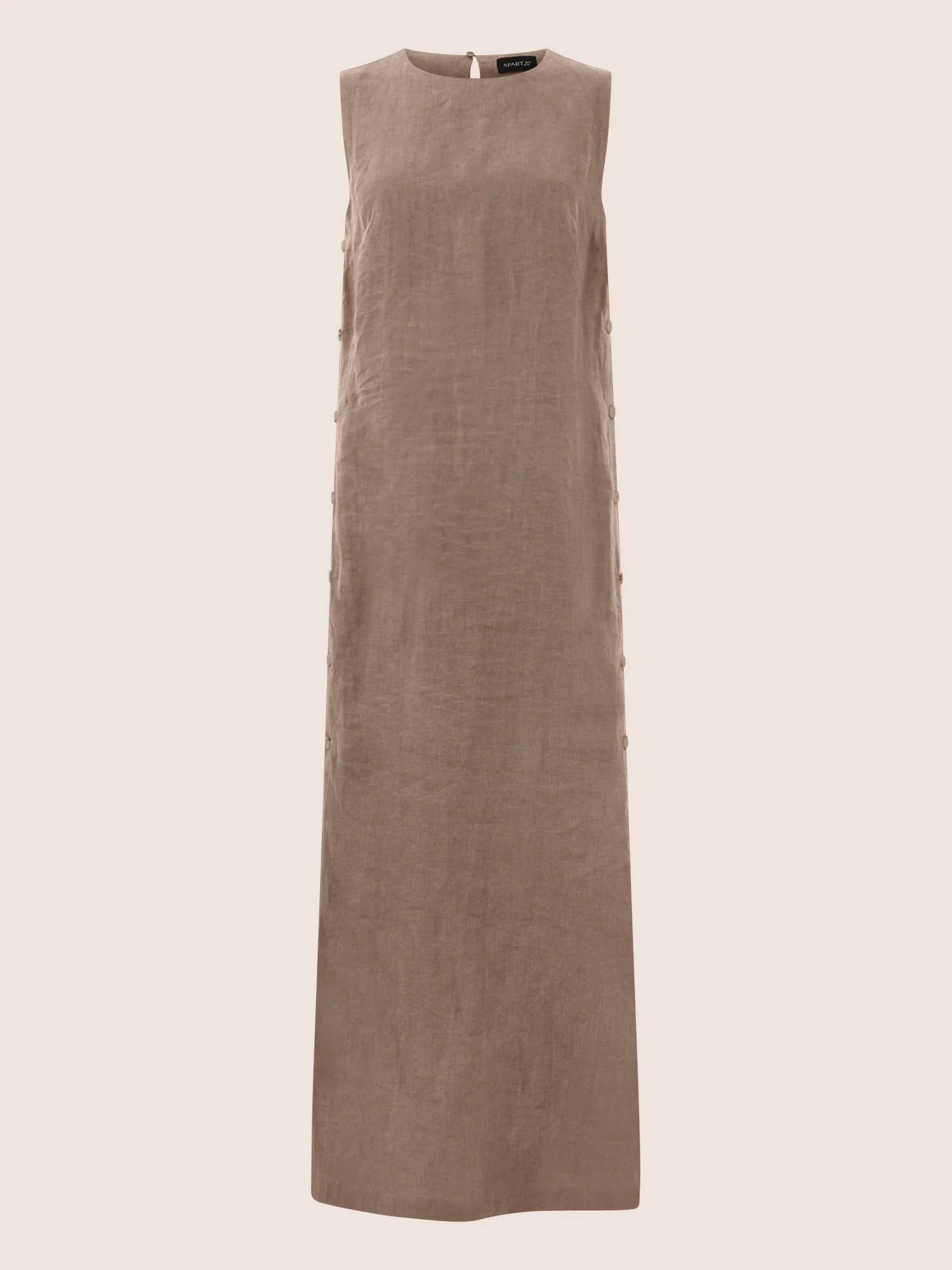 APART Leinenkleid mit seitlicher Knopfleiste | cappuccino - Image 3