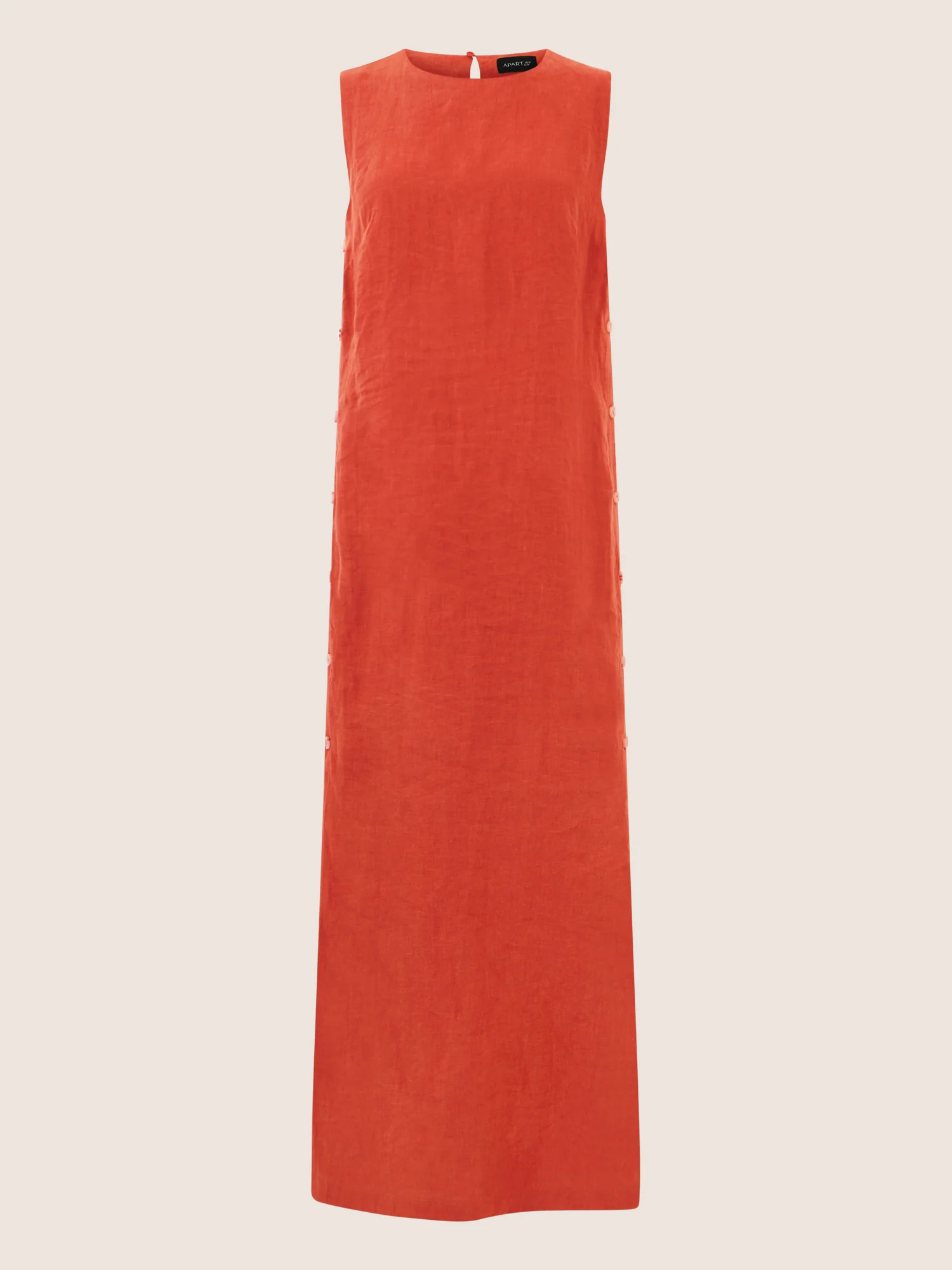 APART Leinenkleid mit seitlicher Knopfleiste | orange - Image 3