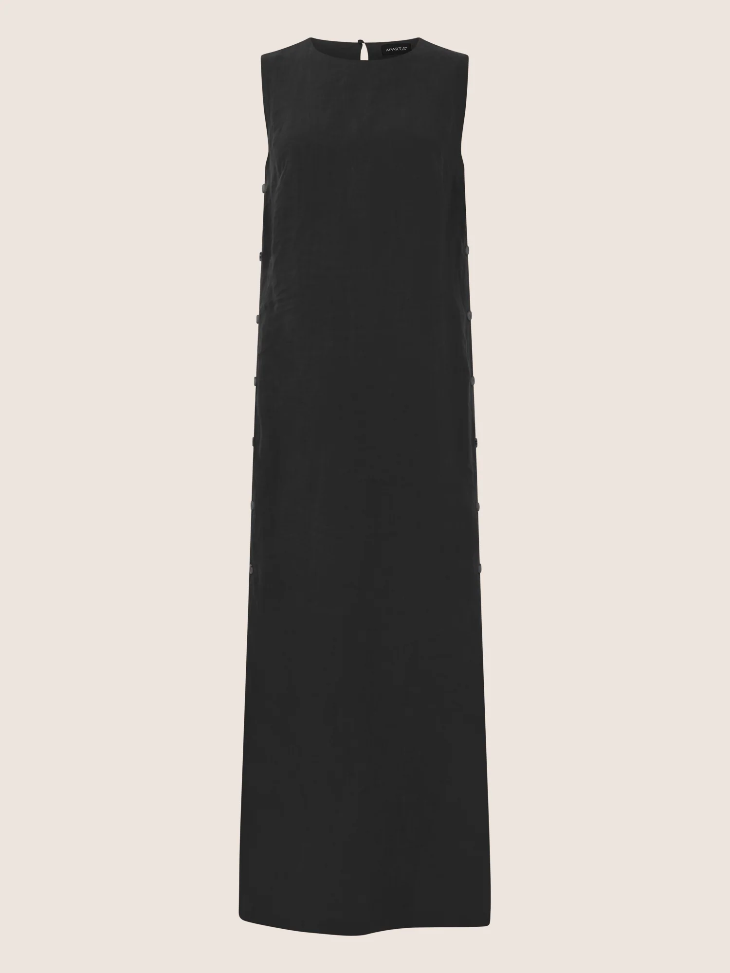 APART Leinenkleid mit seitlicher Knopfleiste | schwarz - Image 3