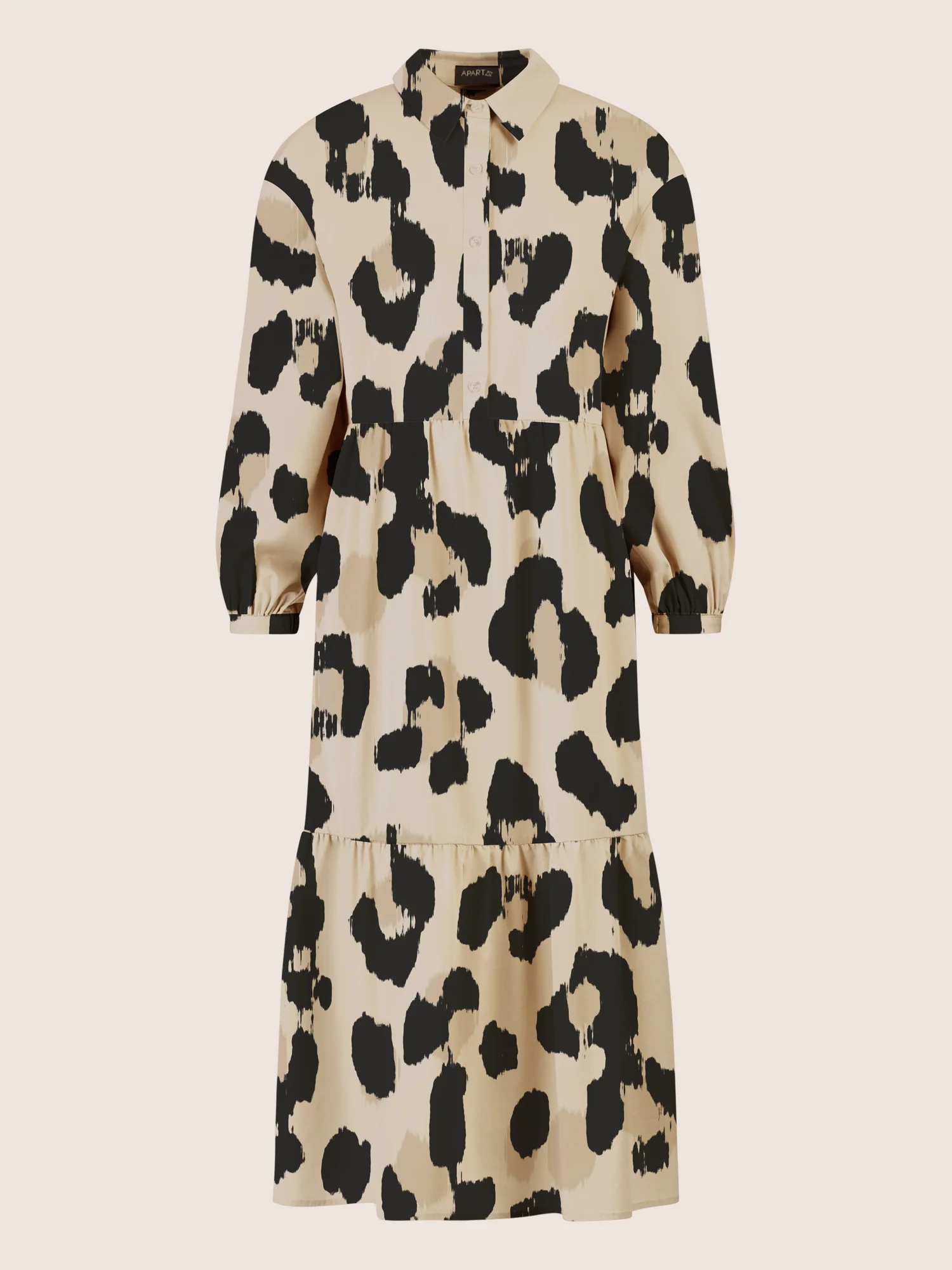 APART Locker geschnittenes Kleid mit Animalprint | beige-mehrfarbig - Image 3