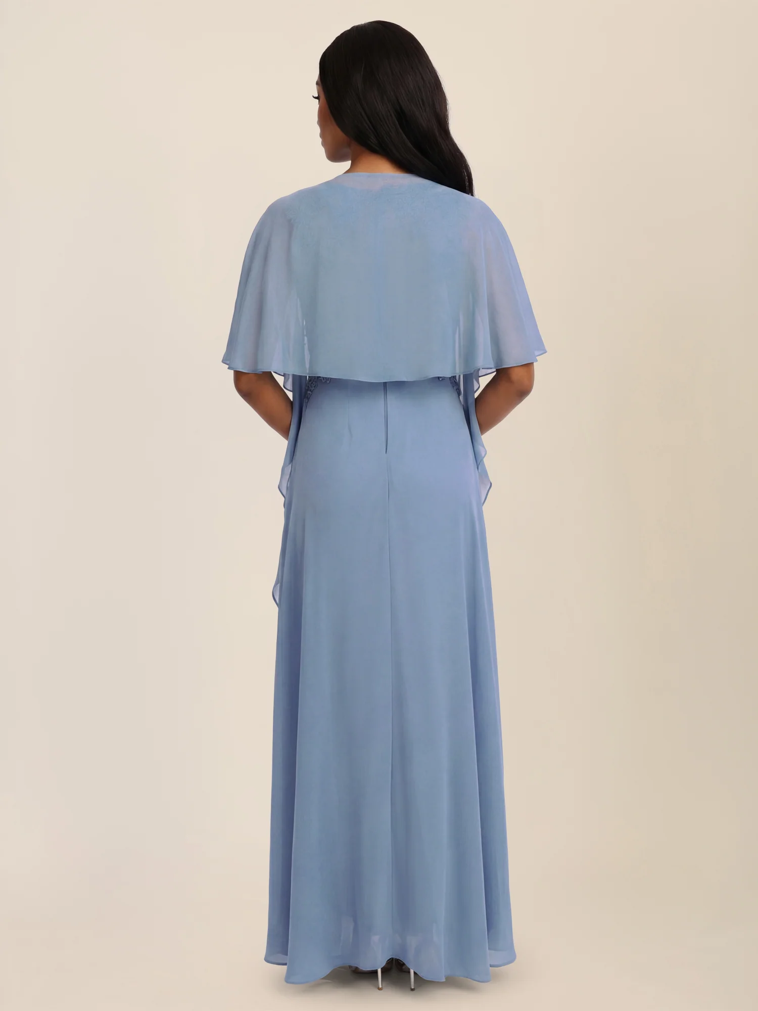 APART Luftiges Chiffon-Stola mit Zipfelsaum | rauchblau - Image 5