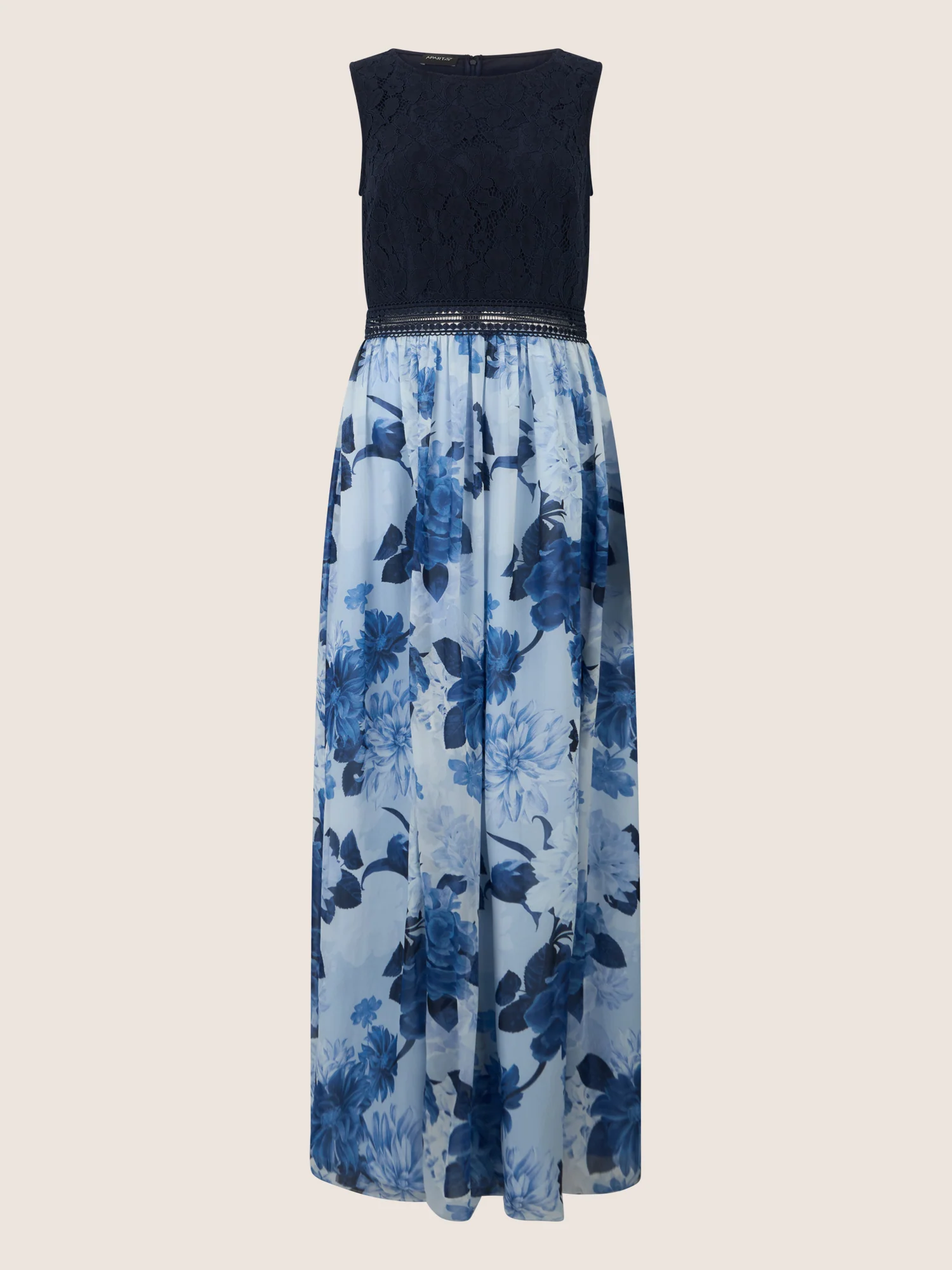 APART Maxikleid mit Spitzentop und Blumendesign | nachtblau-multicolor - Image 3