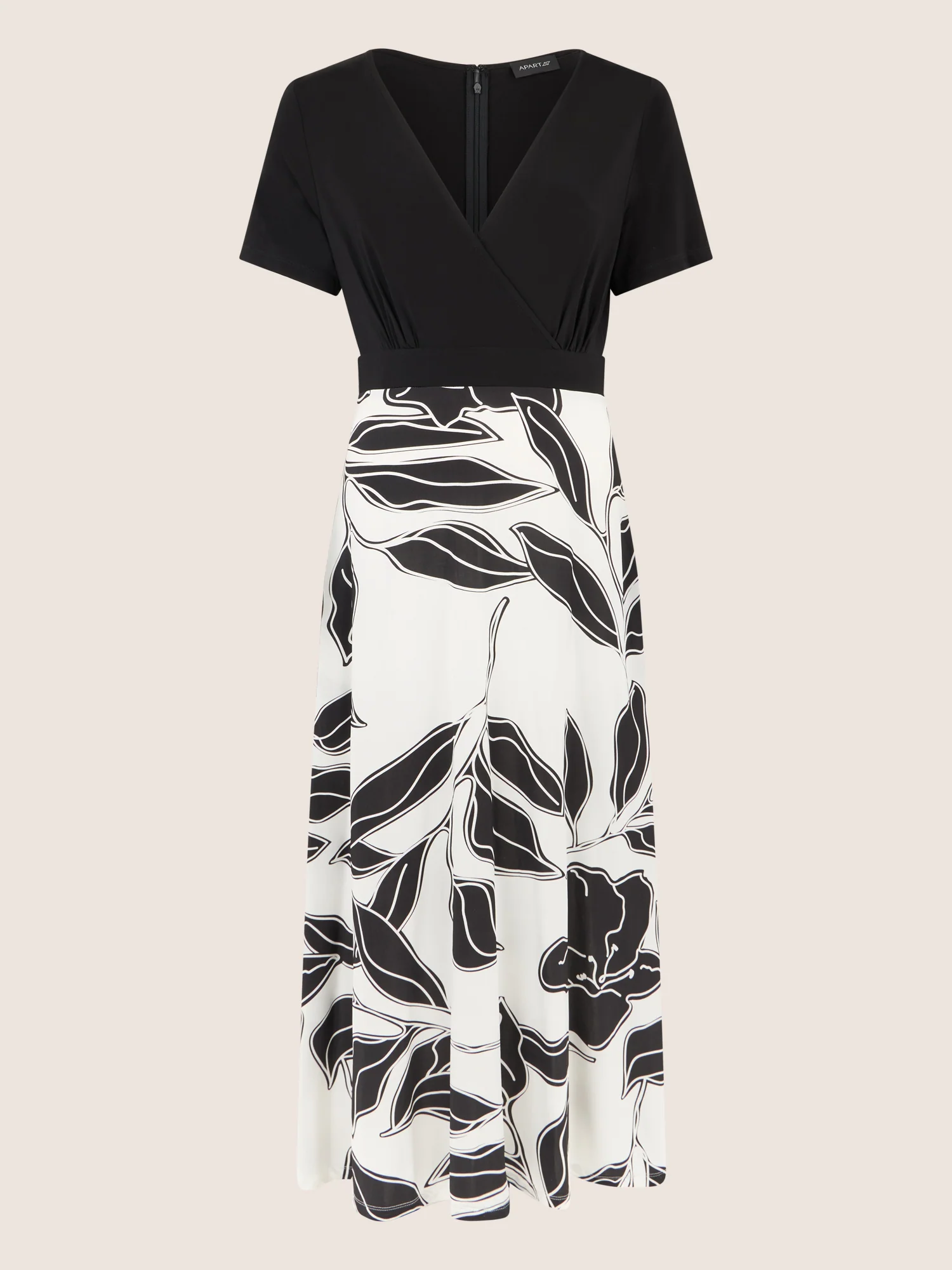 APART Maxikleid mit Wickeloptik und floralem Print | schwarz-creme - Image 3