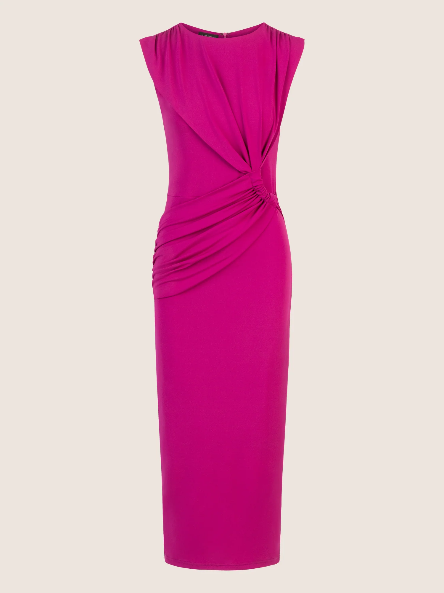 APART Midi Jerseykleid mit Drapierung und Raffdetail | lila - Image 3
