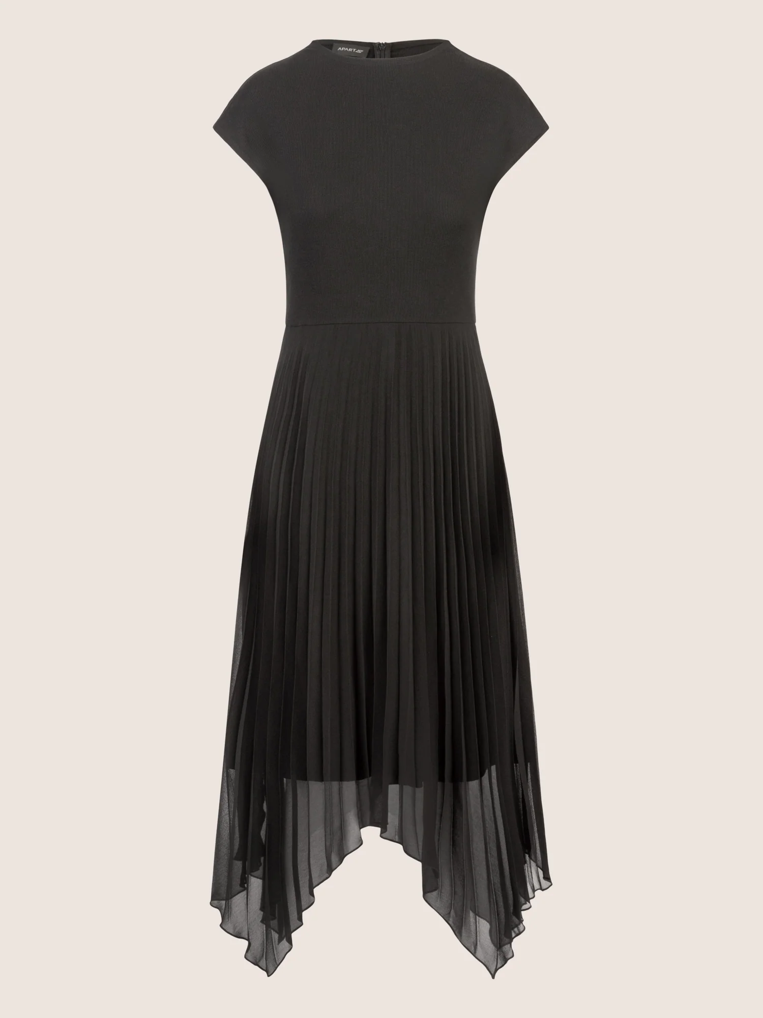 APART Midi Kleid mit Zipfelsaum | schwarz - Image 3