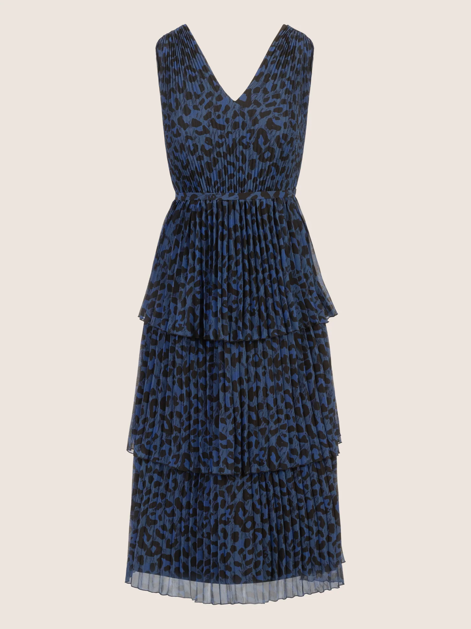 APART Midi Plisseekleid mit Animalprint | mittelblau-multicolor - Image 3