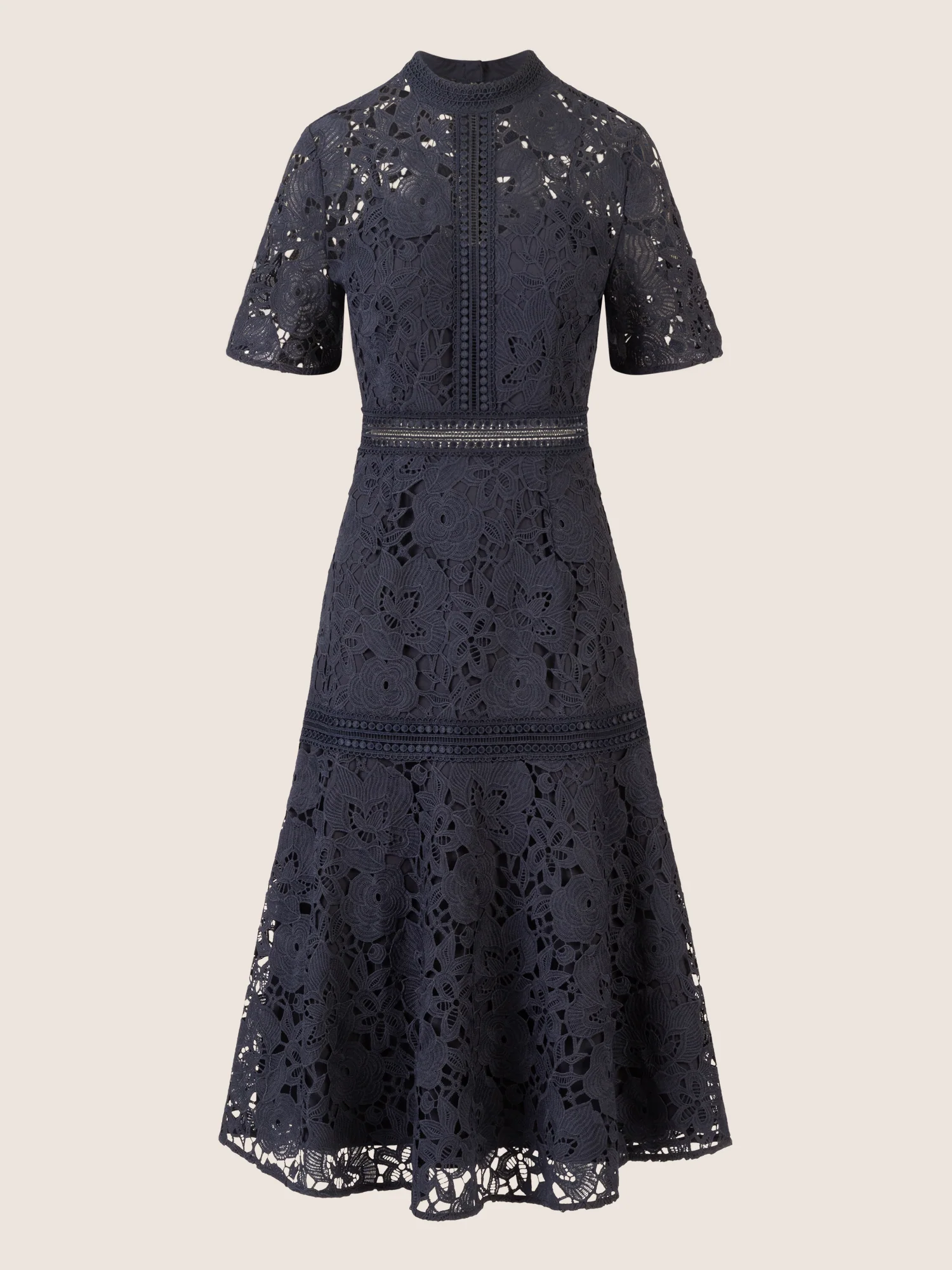 APART Midi Spitzenkleid mit blickdichtem Unterkleid | nachtblau - Image 3