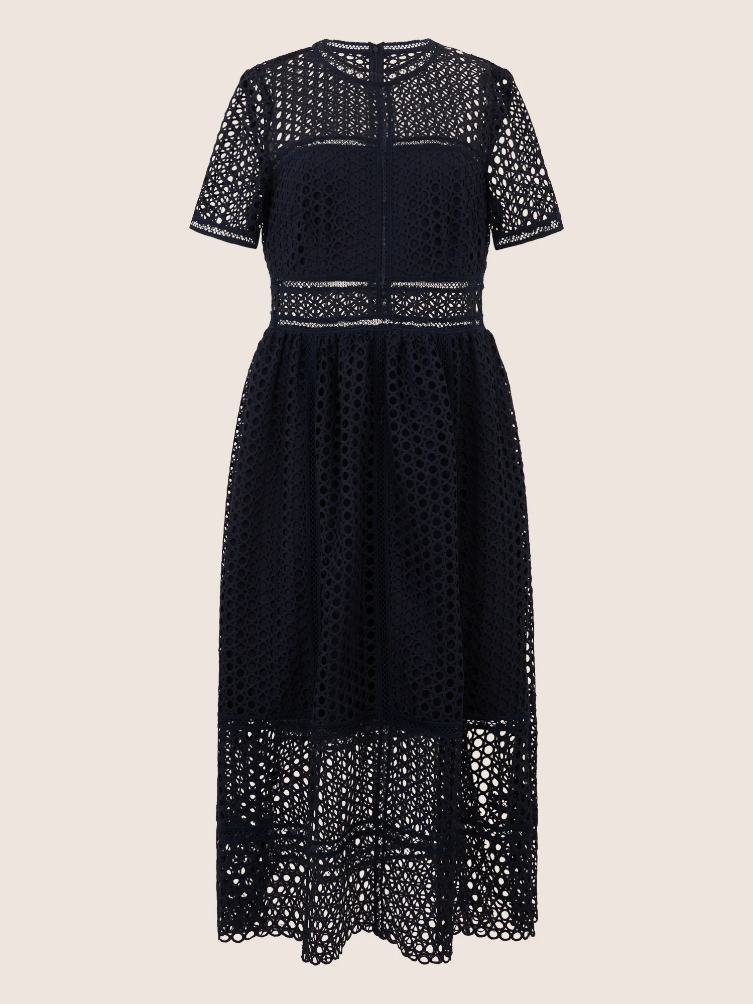 APART Midikleid mit Häkelspitze und Transparenz | nachtblau - Image 3