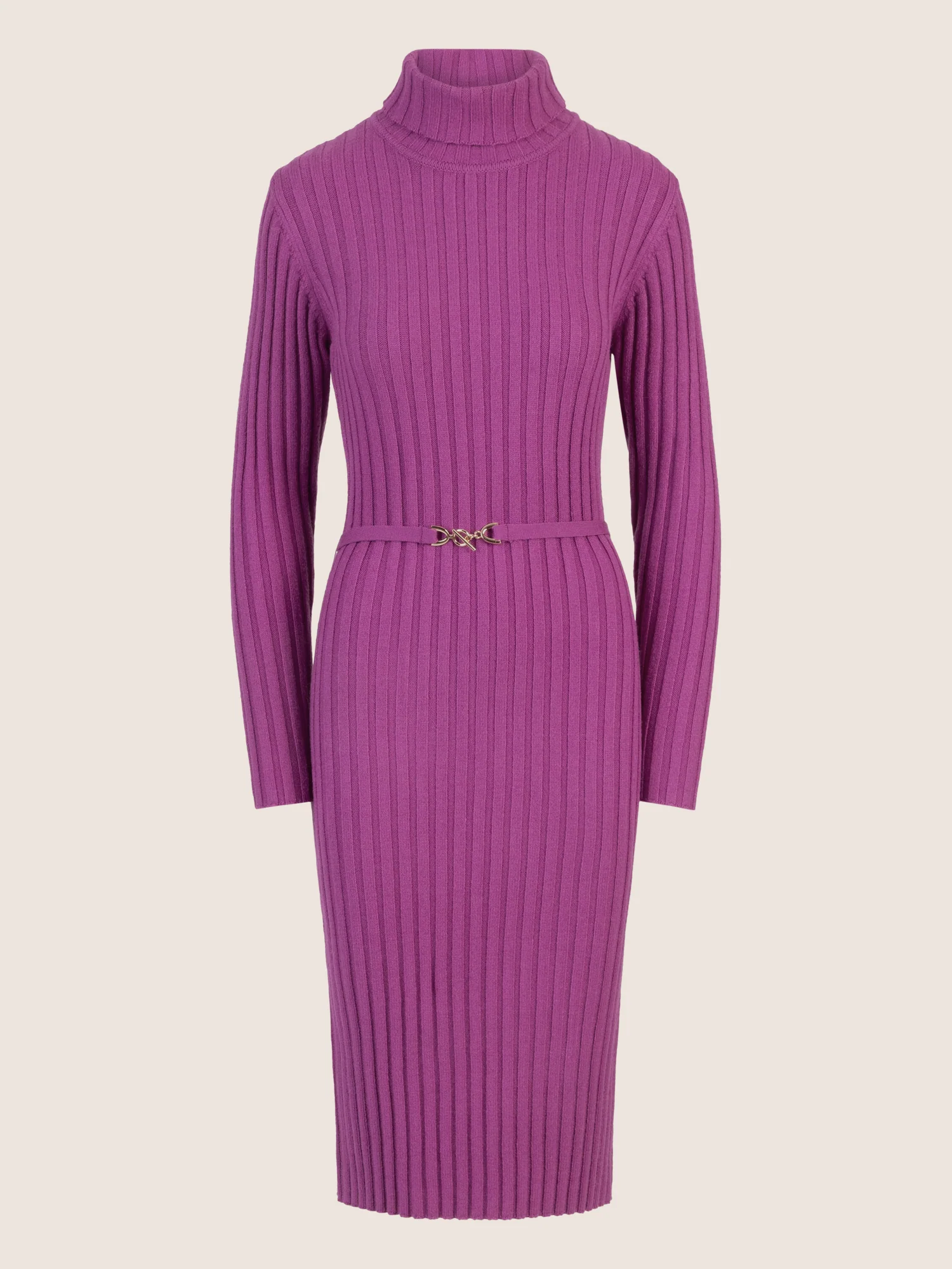 APART Midistrickkleid mit Gürtel | lila - Image 3