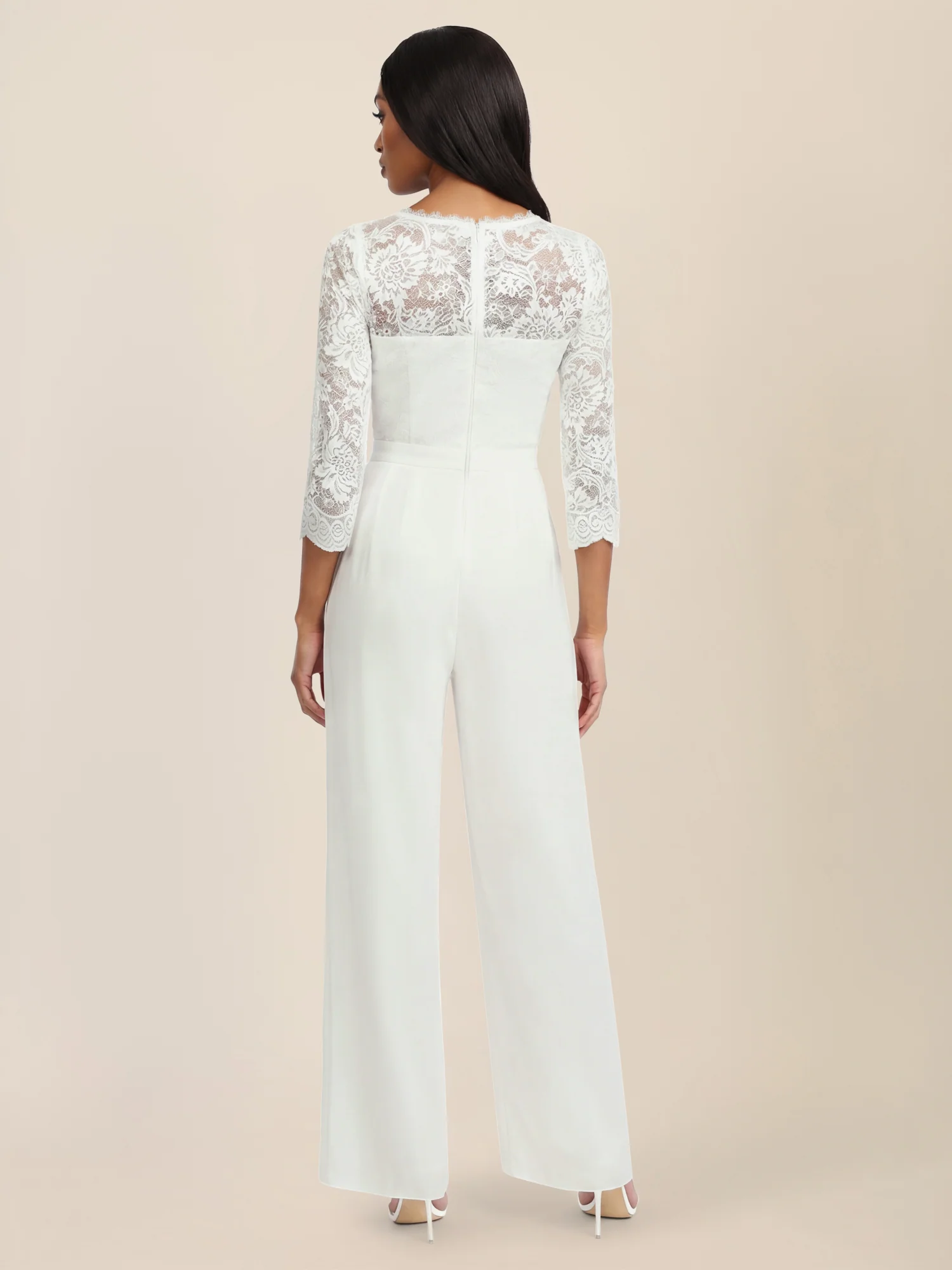 APART Overall aus elastischer Spitze und Chiffon | cream - Image 2